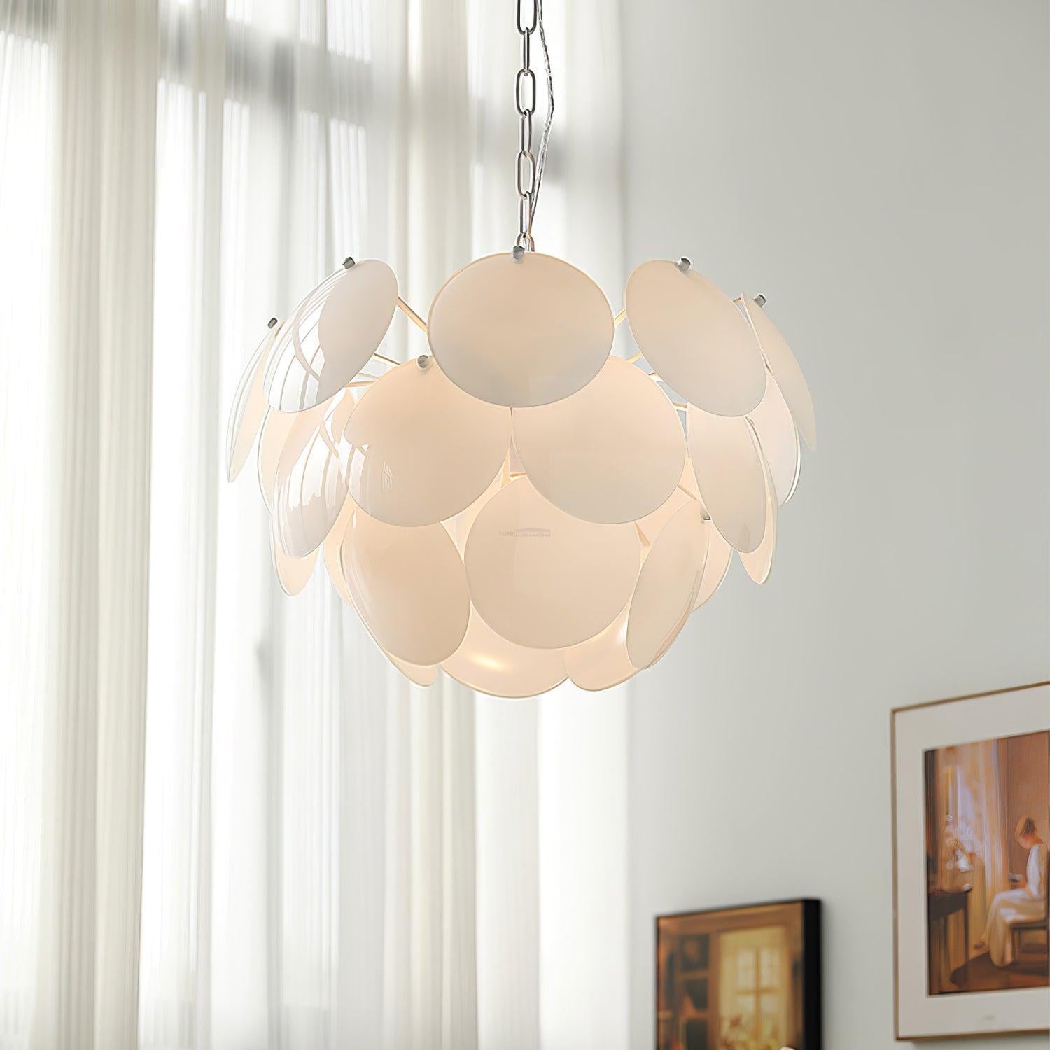 Luminous Petal Glass Round Chandelier - Luxehomezone