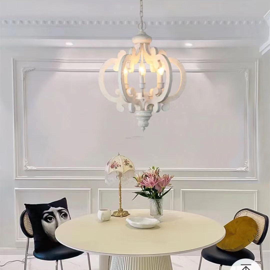 Antique White Style Chandelier Φ 19.7″ - Genteel, Optimized-1-Luxehomezone
