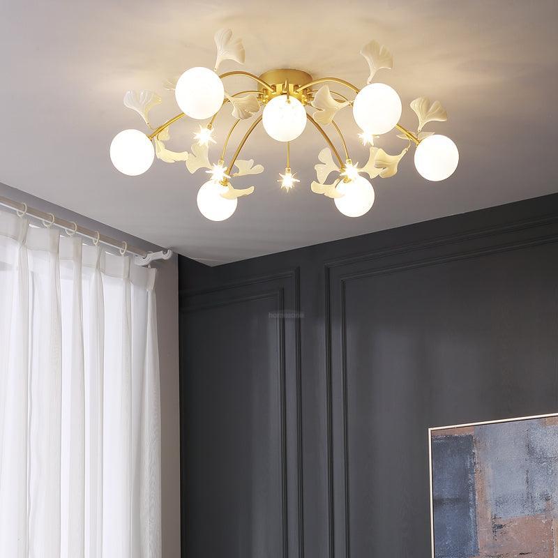 Ginkgo Glass Ceiling Lamp ∅ 39.4″ - Bend, Semi Flush Mounts-1-Luxehomezone