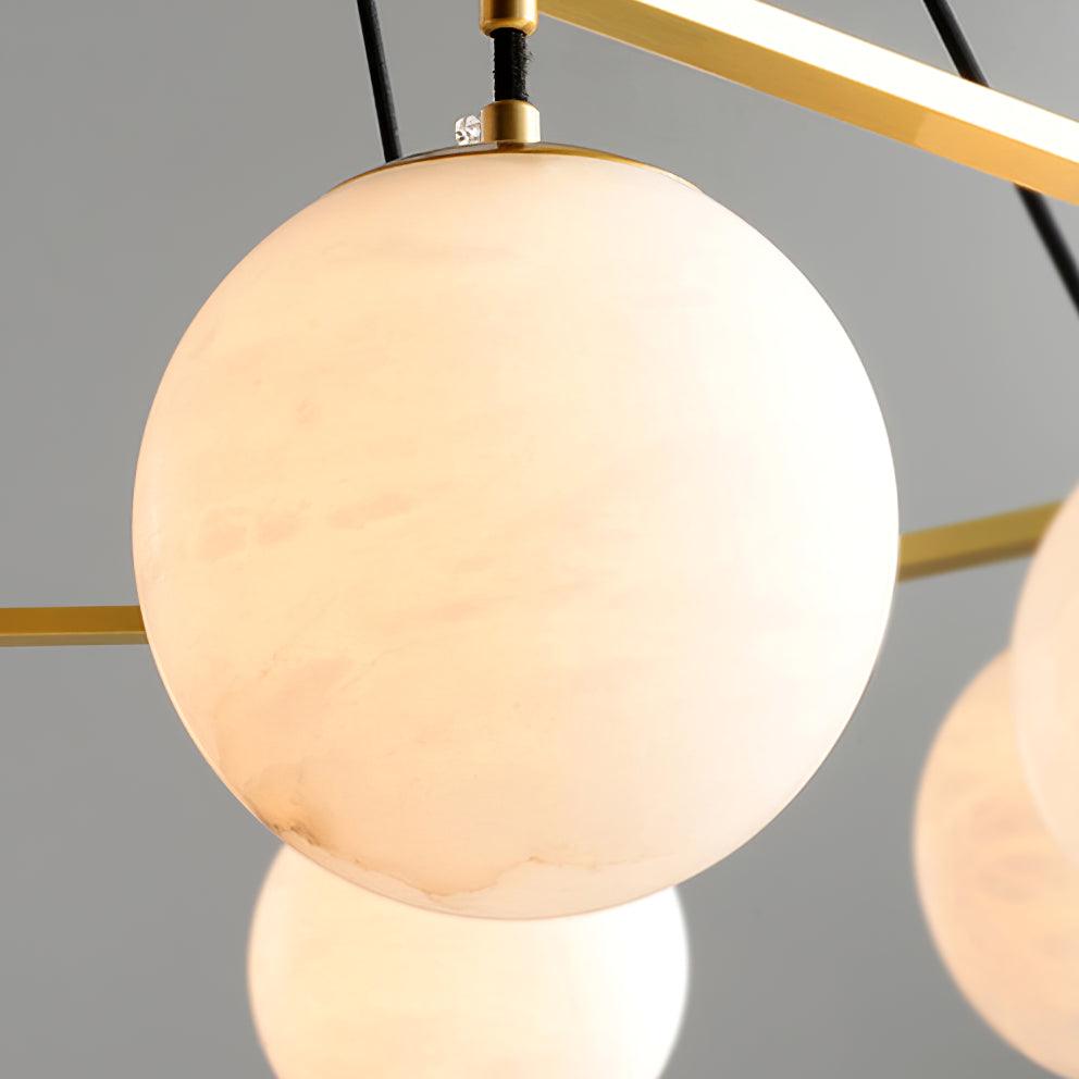 Alabaster Modern Round Ball Chandelier - Alabaster, Alabaster Chandelier, Alabaster lightings, Ball, Bedroom, brass, brass chandeliers, CCCC, Chandelier, Dining & Kitchen, Dining Room, foyer, Hotel, Living Room, metal, Modern, Round-1-Luxehomezone