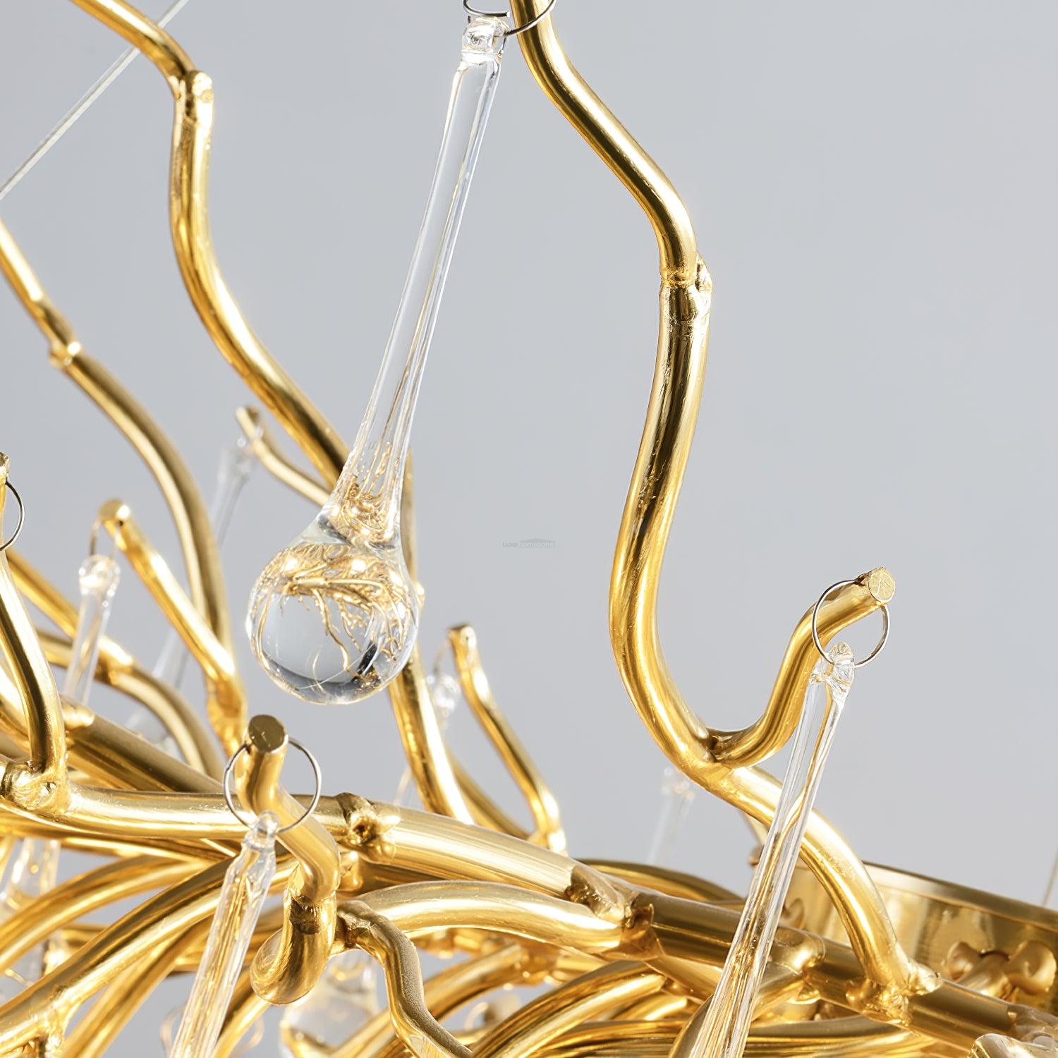 Teardrop Style Crystal Chandelier - Crystals, Gold & Clear crystal-1-Luxehomezone