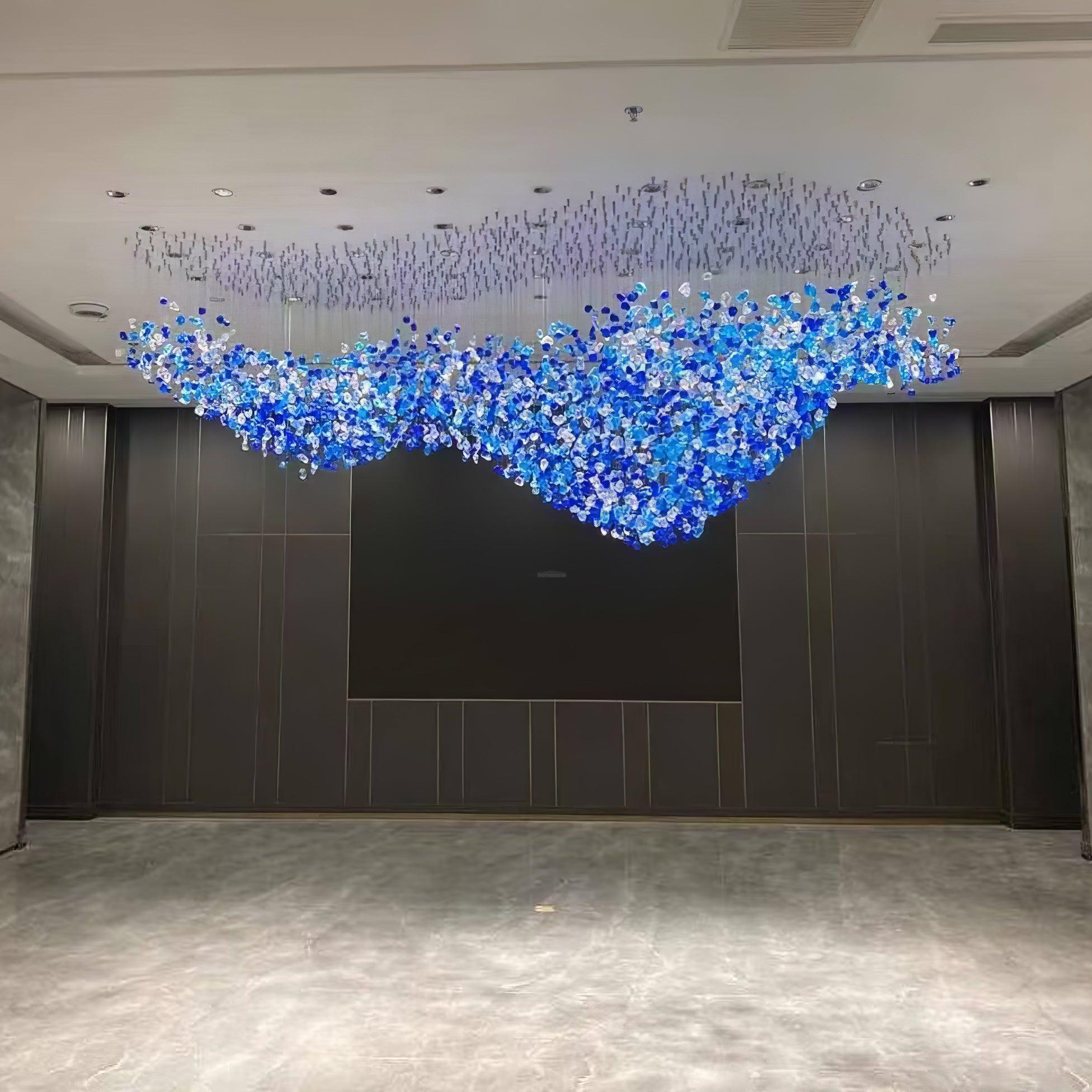 Multicolor Crystal Stone Round/Long canopy Chandelier - Helia-1-Luxehomezone