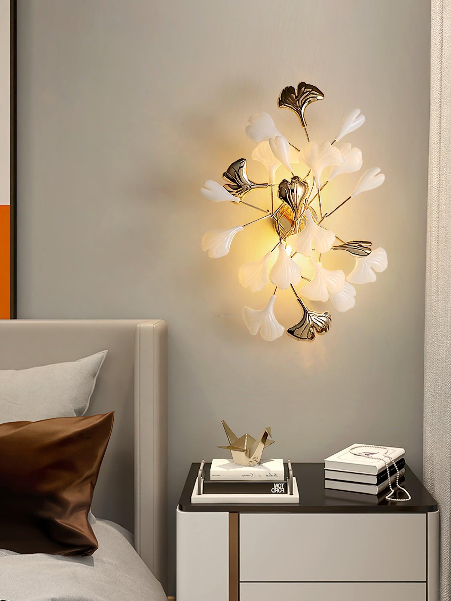 Gingko Wall Lamp with Leaves - Luxehomezone