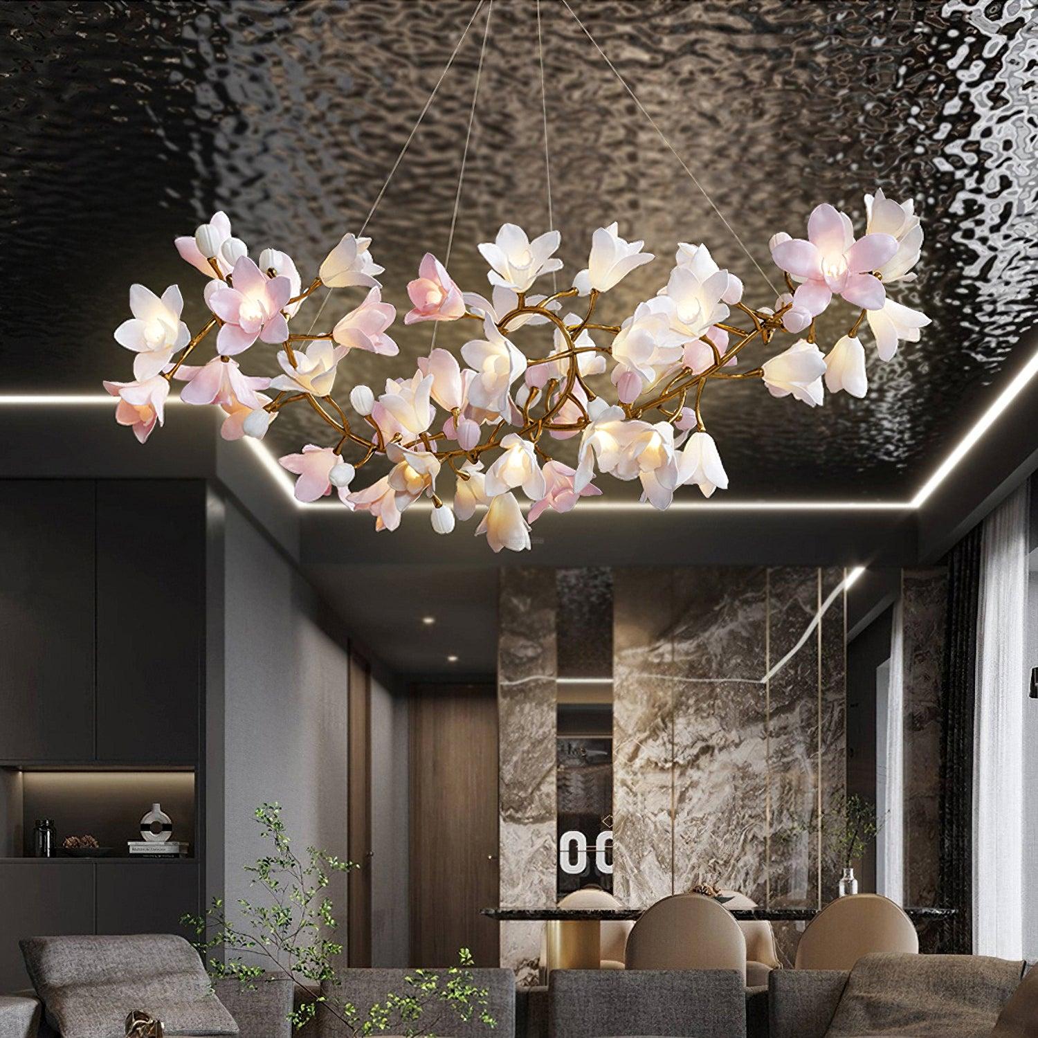 Circular Flower Blossom Chandelier - Karen-1-Luxehomezone