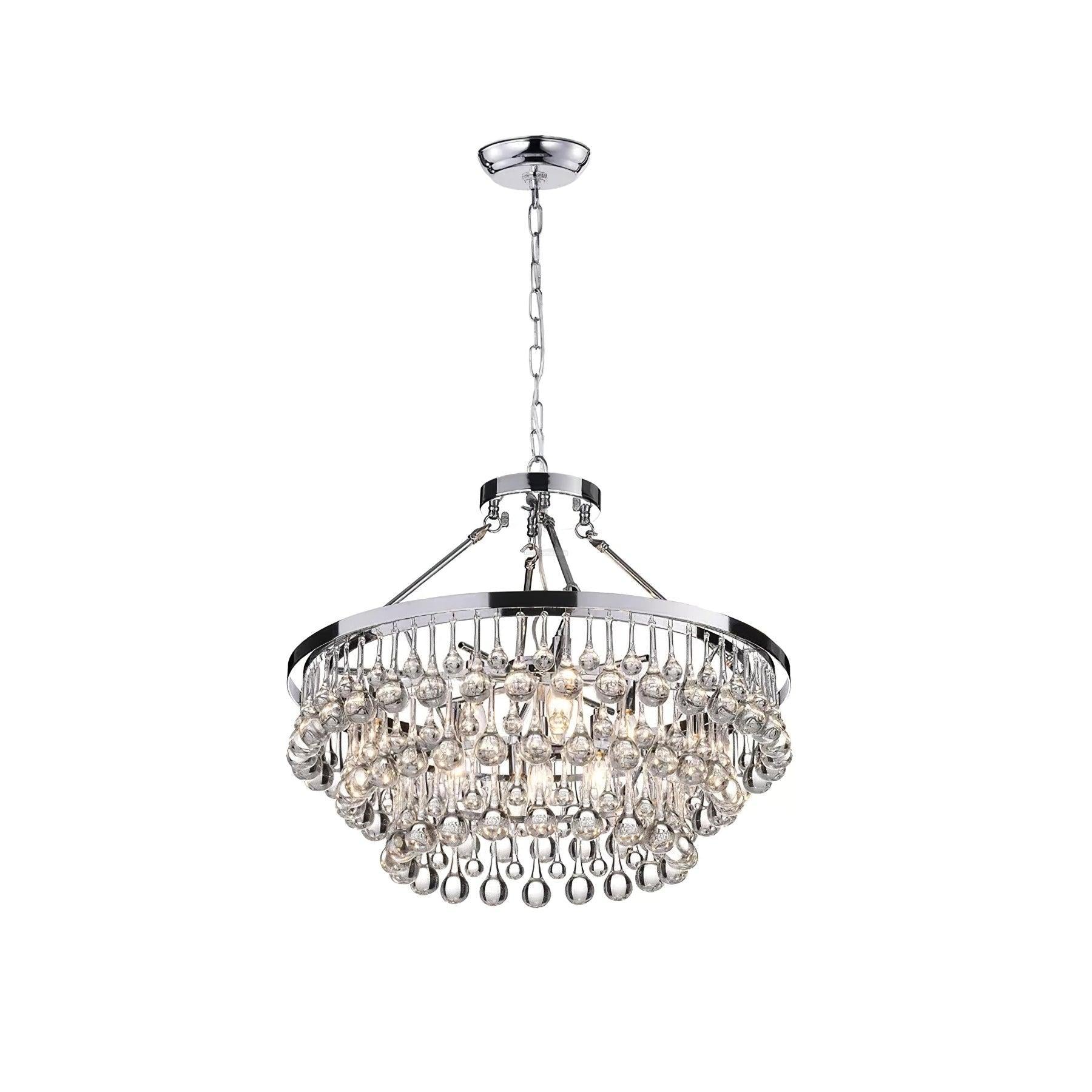 Unique Tiered Crystal Chandelier Φ 15.7″ - Crystals-1-Luxehomezone