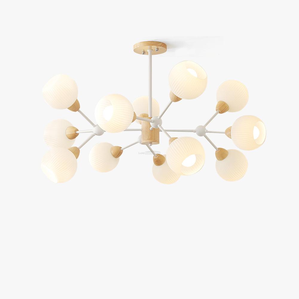 Shpehp Wood Chandelier with 6/9/12 heads - Bend, Marshmallow Chandelier-1-Luxehomezone