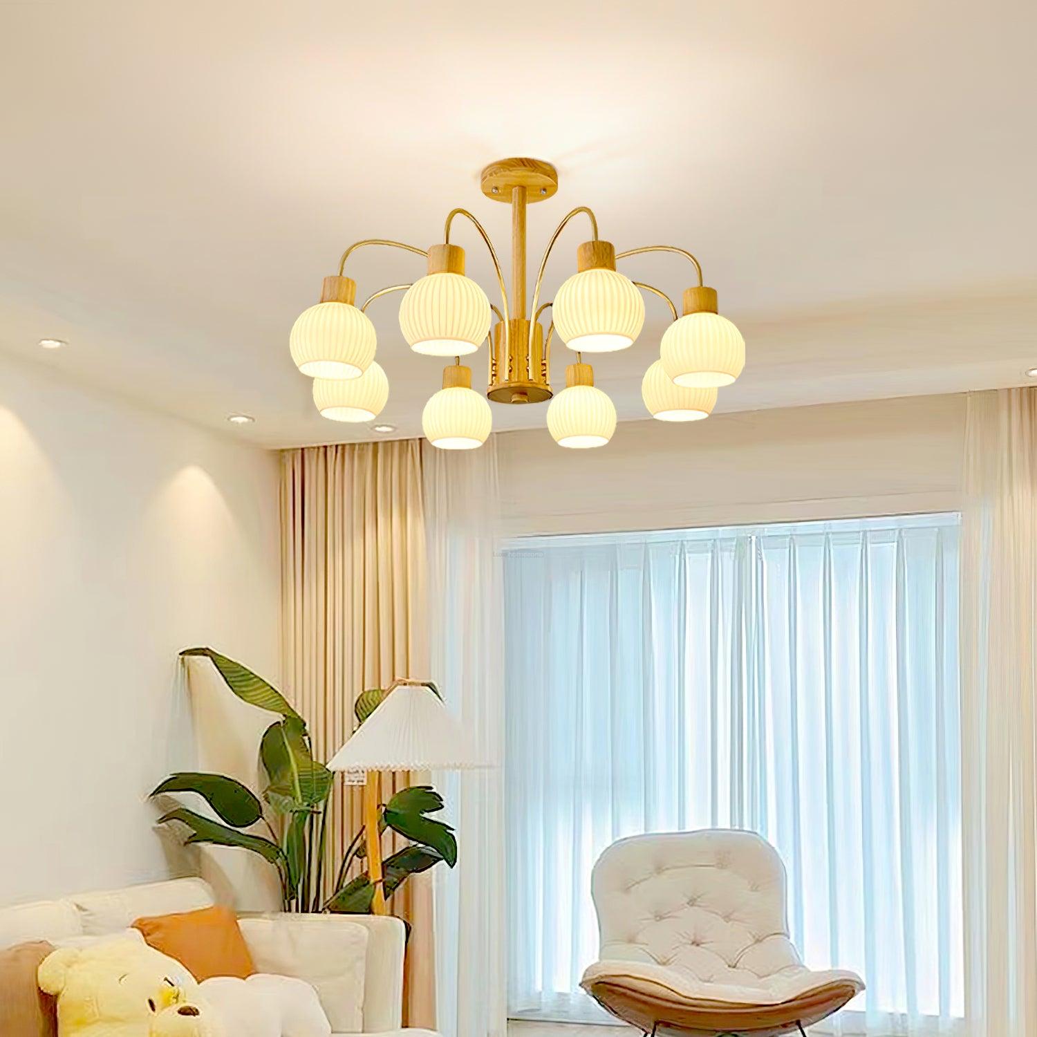 Donnelly Wooden Chandelier with6/8 heads - Luxehomezone
