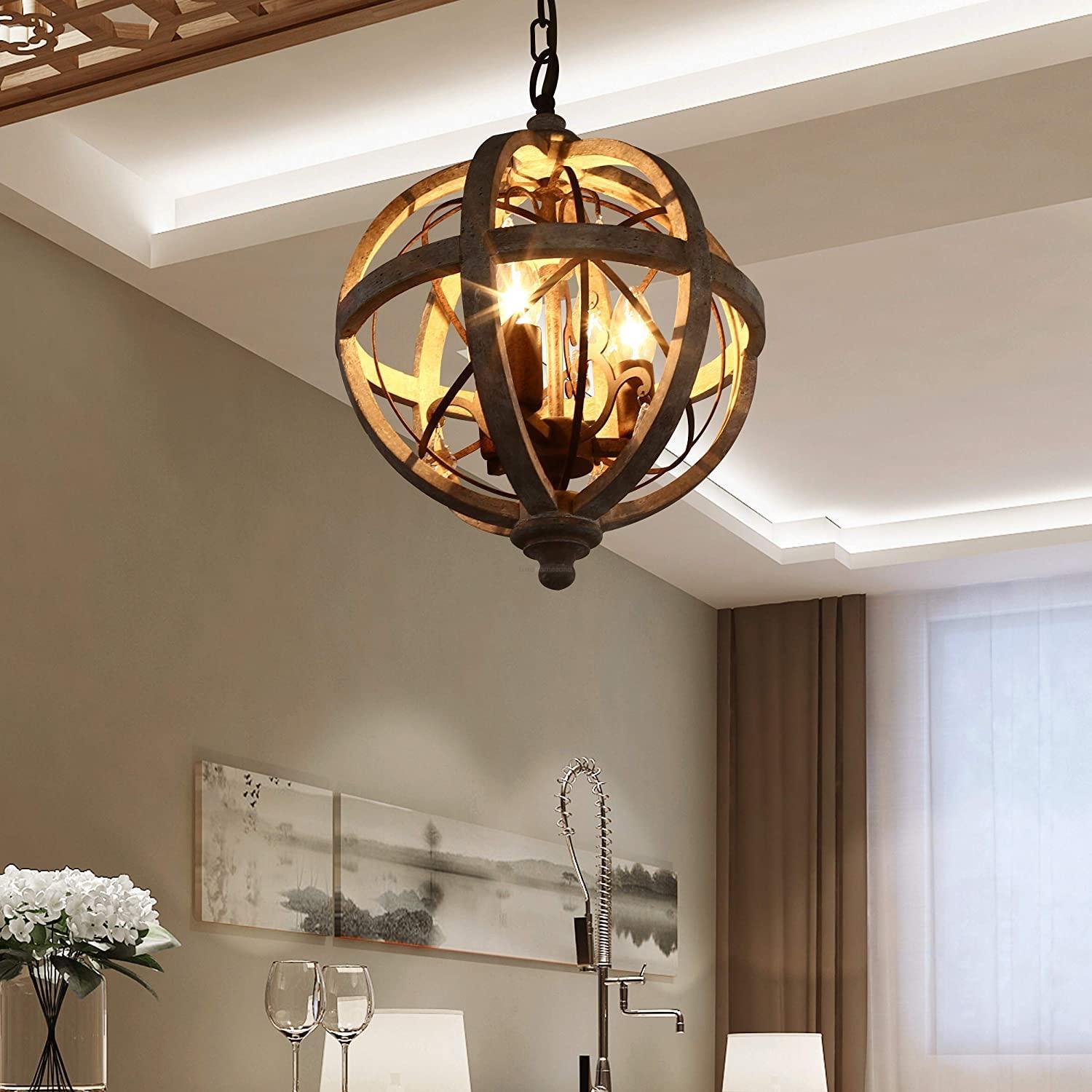 Retro Globe Weathered Chandelier Φ 11.8″ - Genteel-1-Luxehomezone