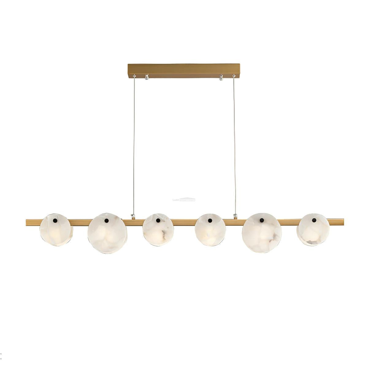 Trinidad Linear Dining Room  Alabaster Chandelier - Alabaster, Alabaster Chandelier-1-Luxehomezone