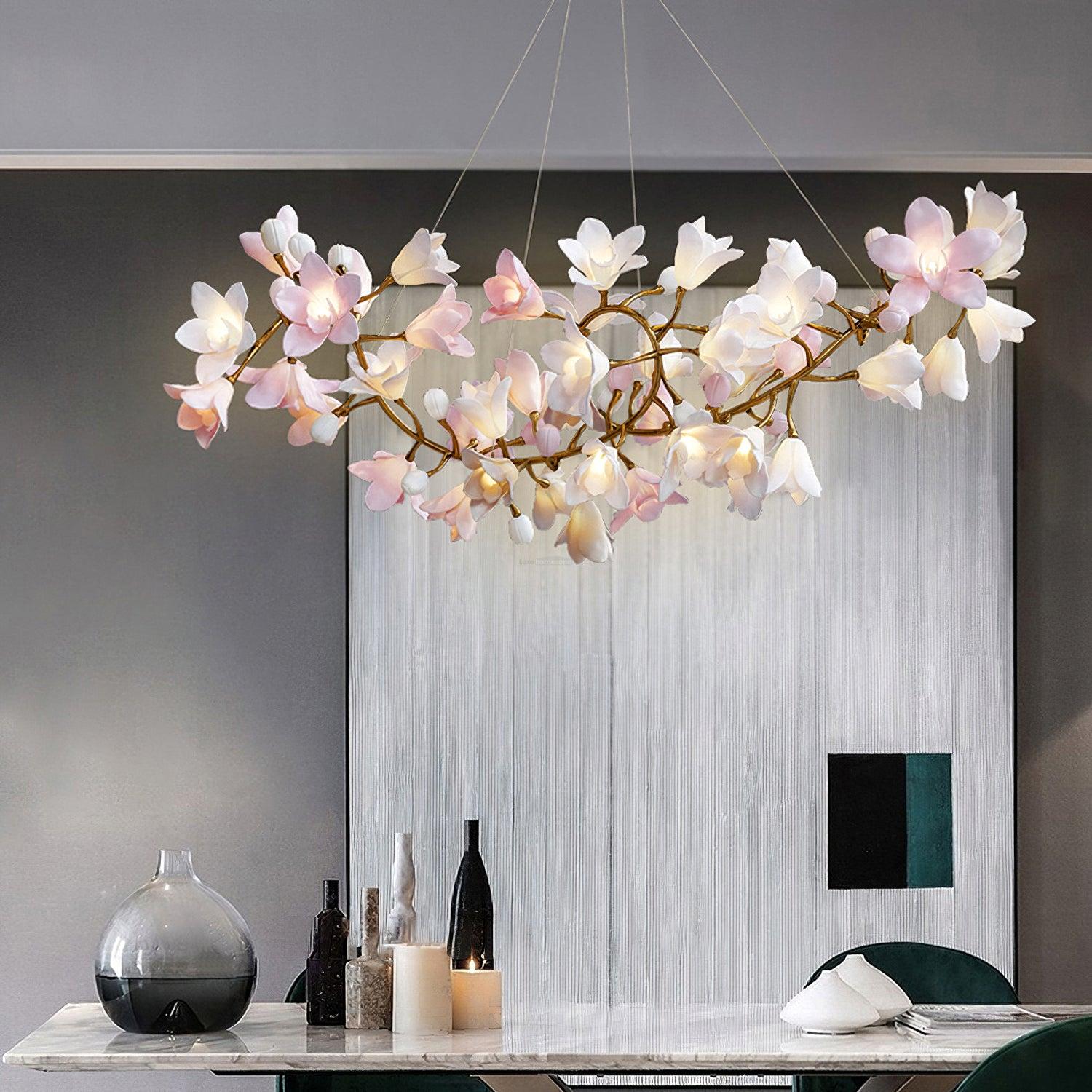 Circular Flower Blossom Chandelier - Karen-1-Luxehomezone