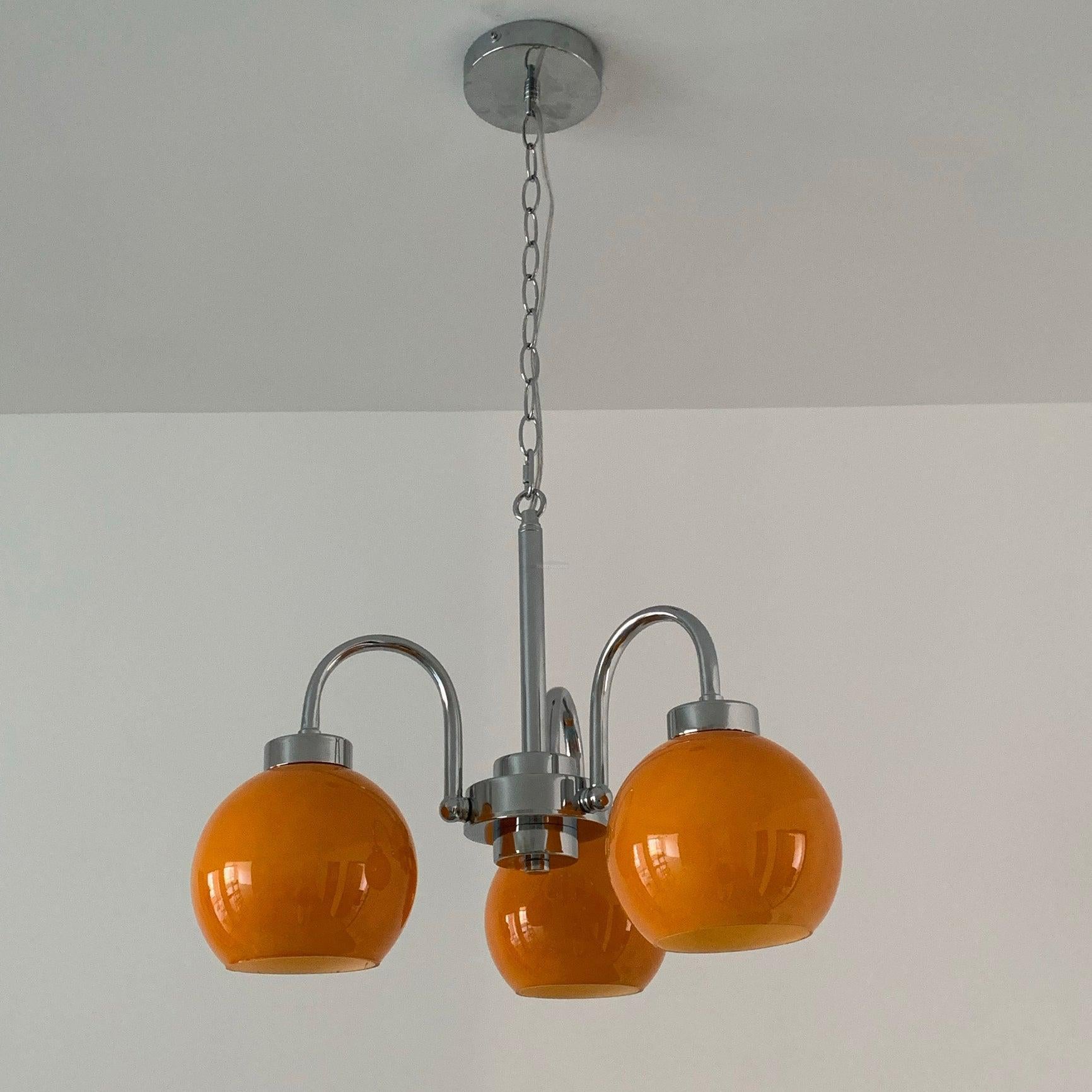 Loa Chandeliers with 3/4/5 heads - Glass Chandelier, Persimmon-1-Luxehomezone