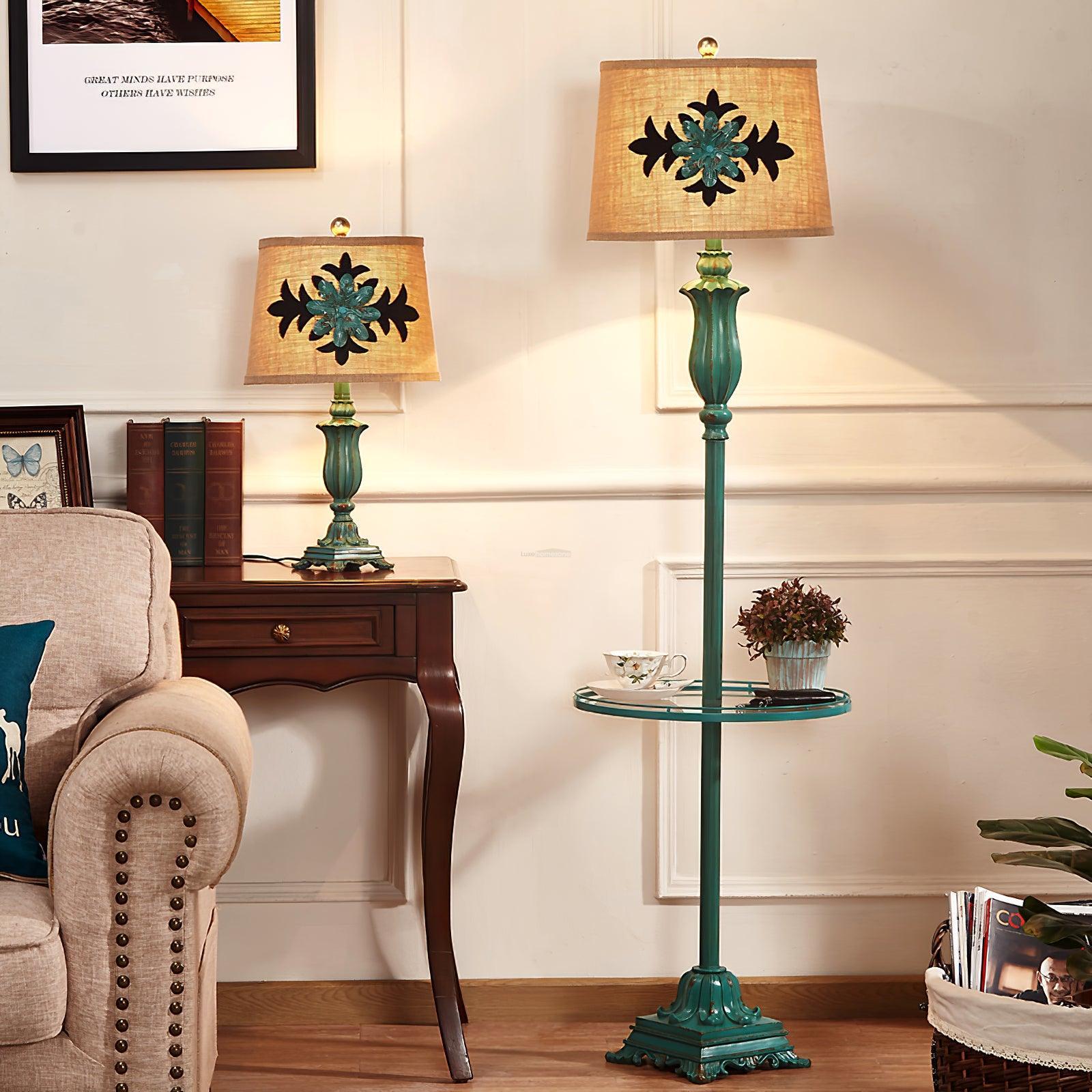 Lark Floor Lamp ∅ 16.5″ - Drapery-1-Luxehomezone