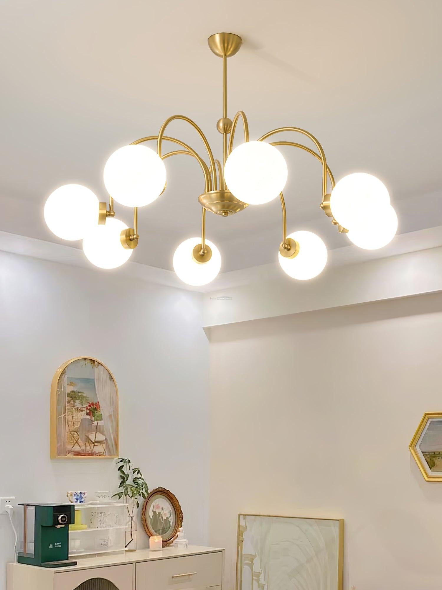Yisu Brass Chandelier with 3/6/8 heads - Bend, Marshmallow Chandelier-1-Luxehomezone