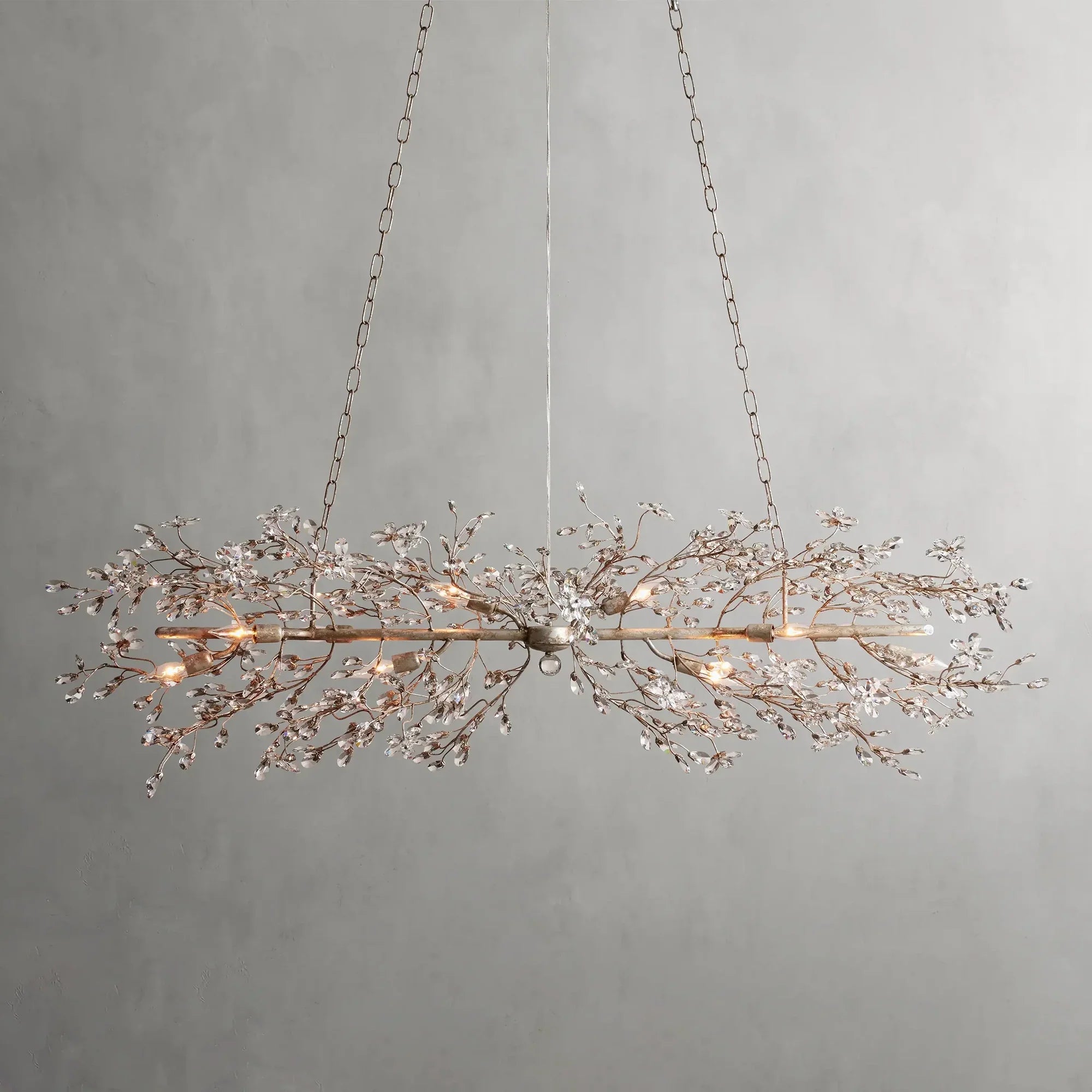 Crystal Flowers Fiore Linear Chandelier - All Products, Bedroom, Best Sellers, Branch, Chandelier, Dinner Room, Fiore Series, Kitchen- Chandelier1-Luxehomezone