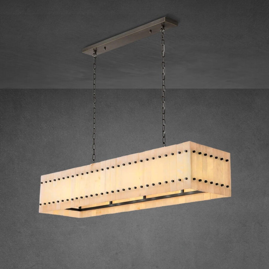 Lux Alabaster Linear Chandelier 54″