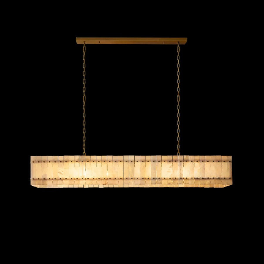 Lux Alabaster Linear Chandelier 72″