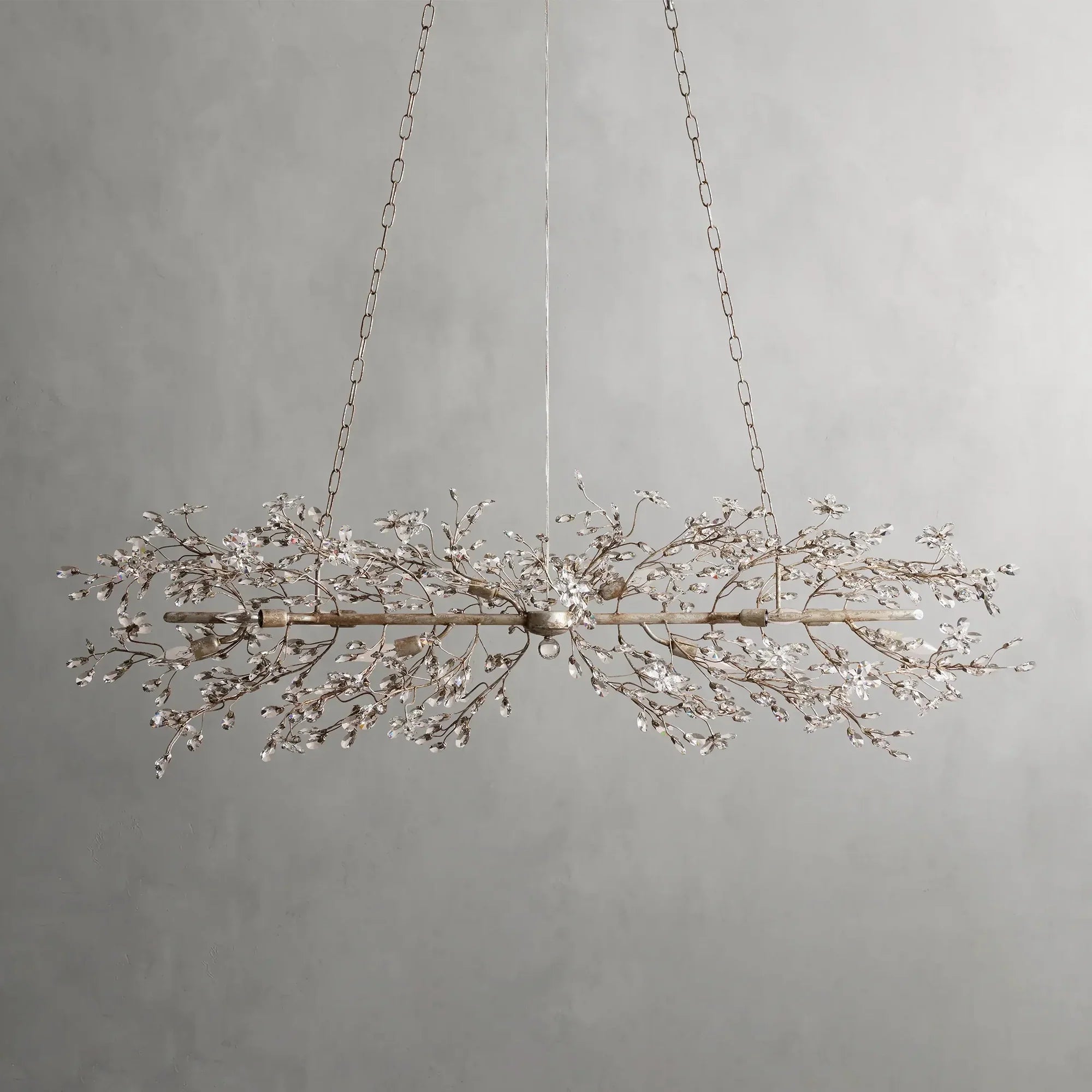 Crystal Flowers Fiore Linear Chandelier - All Products, Bedroom, Best Sellers, Branch, Chandelier, Dinner Room, Fiore Series, Kitchen- Chandelier1-Luxehomezone