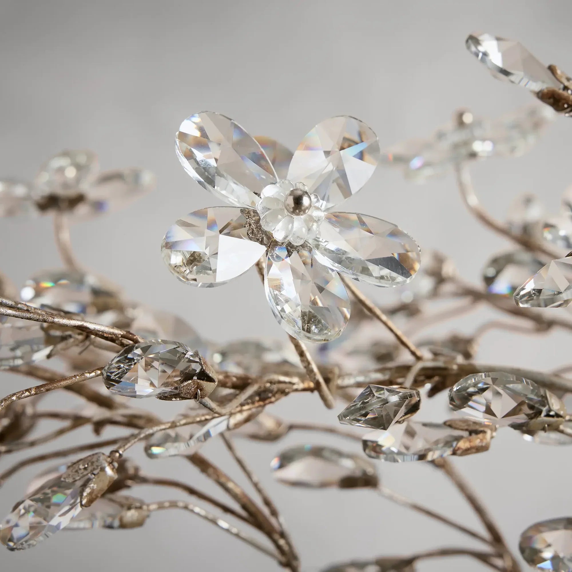 Crystal Flowers Fiore Round Chandelier 8 Light - All Products, Bedroom, Branch, Chandelier, Dinner Room, Fiore Series, Kitchen- Chandelier1-Luxehomezone