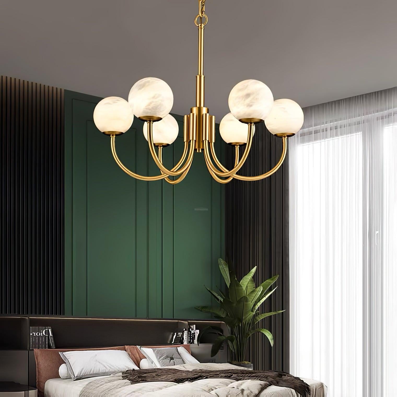 Aurelian Alabaster Globe Chandelier with 6/8/10/12 heads - Luxehomezone