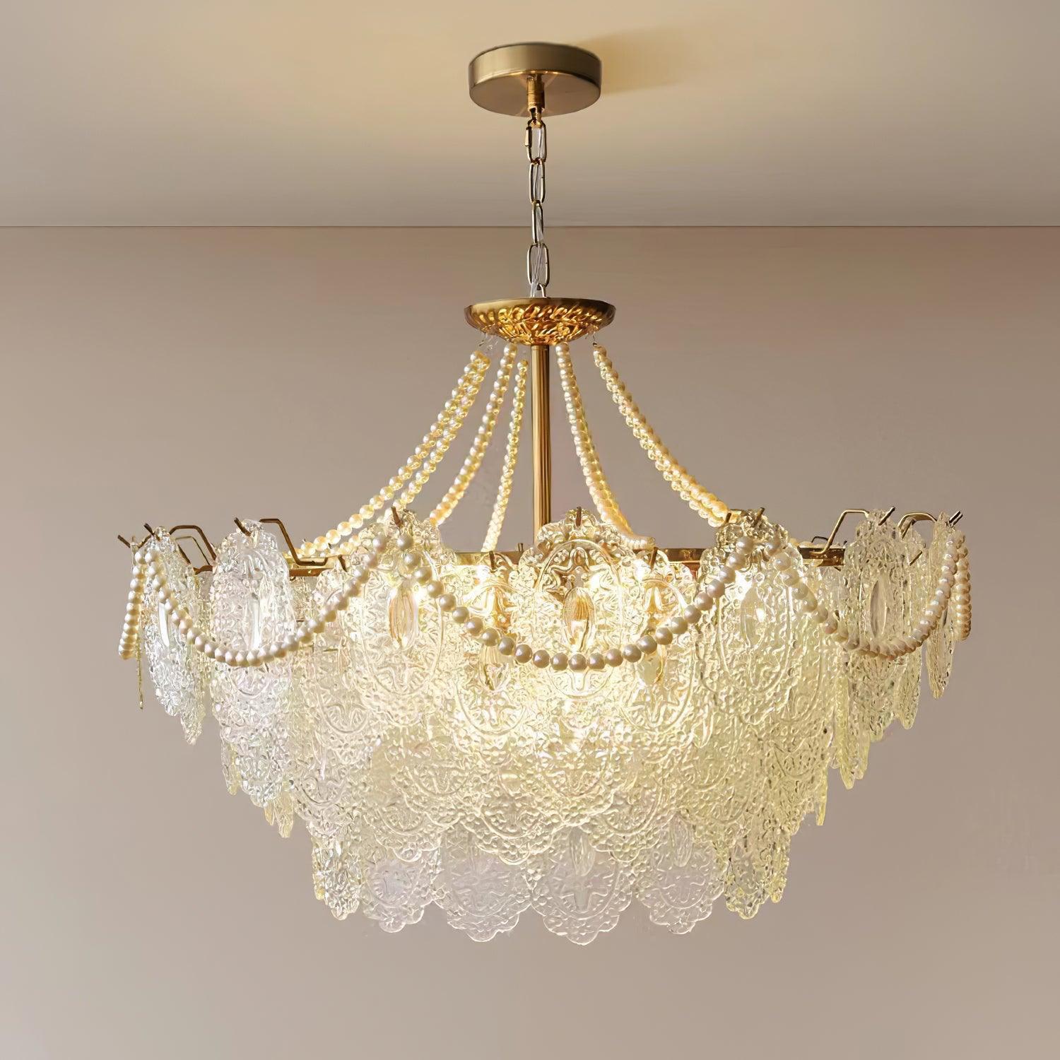 Pearls Glass Chandelier Φ 19.7″~31.5'' - Cylinder-1-Luxehomezone