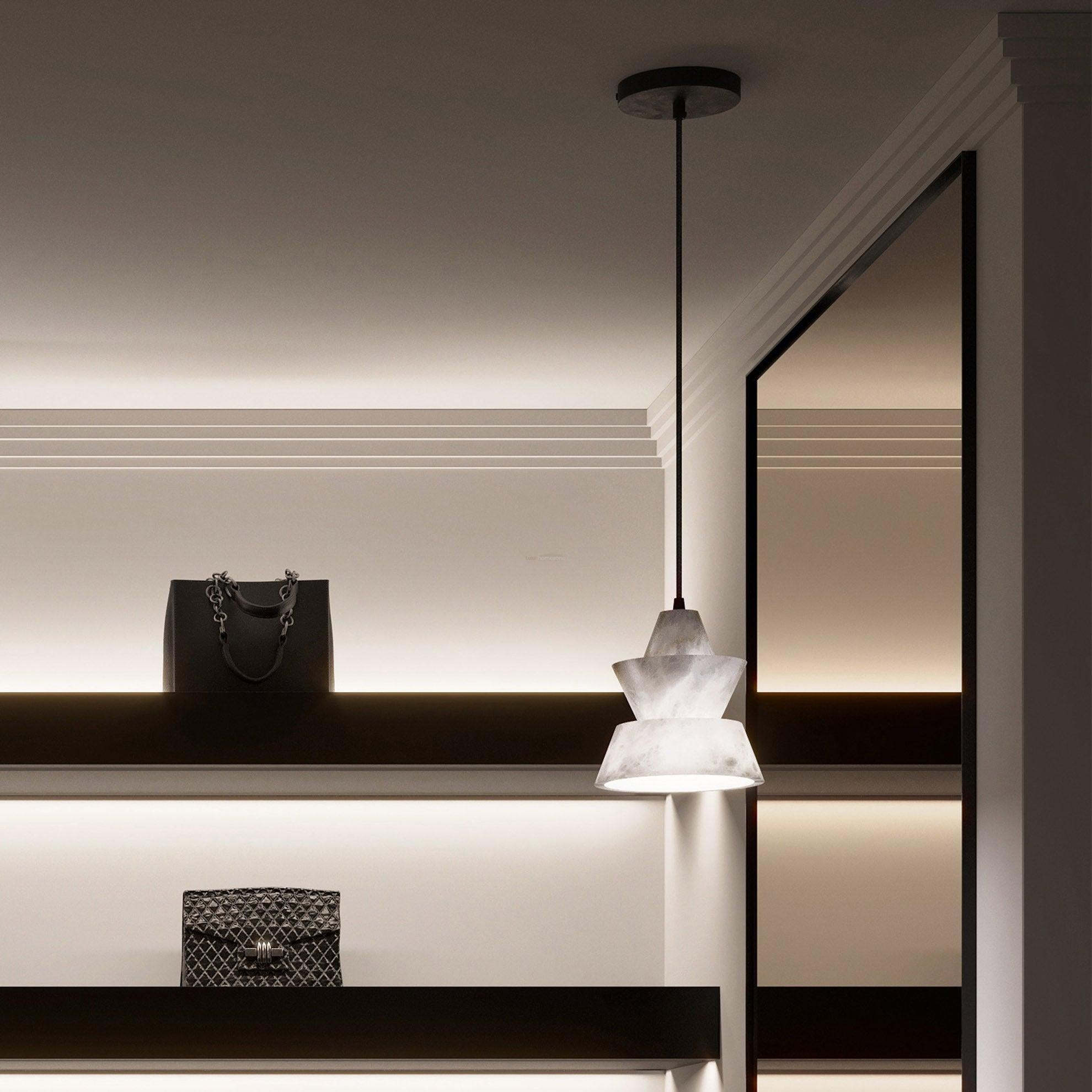 LAB S18 Pendant Alabaster Light - Alabaster, Alabaster Pendant-1-Luxehomezone