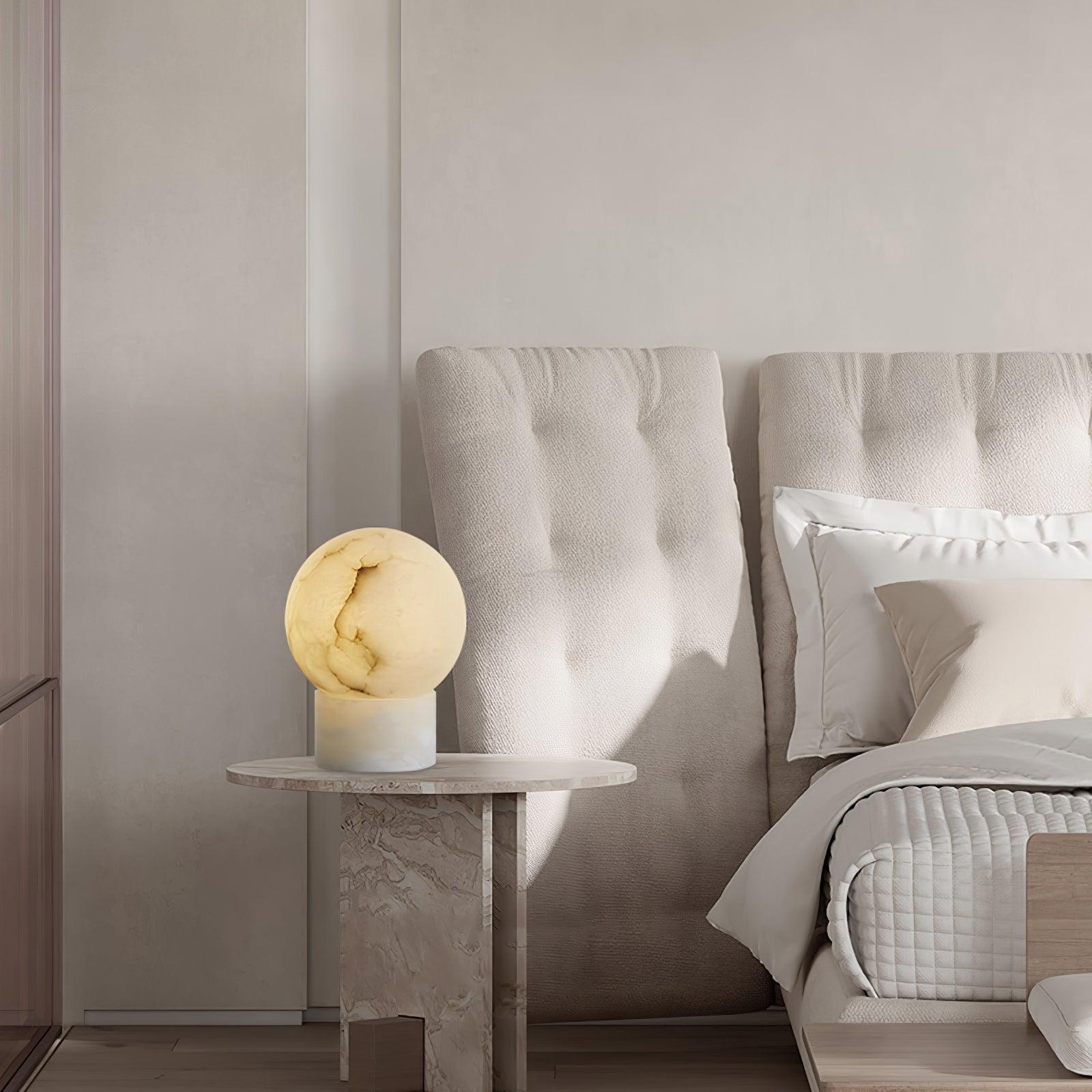 Marble Ball Table Lamp - Alabaster-1-Luxehomezone