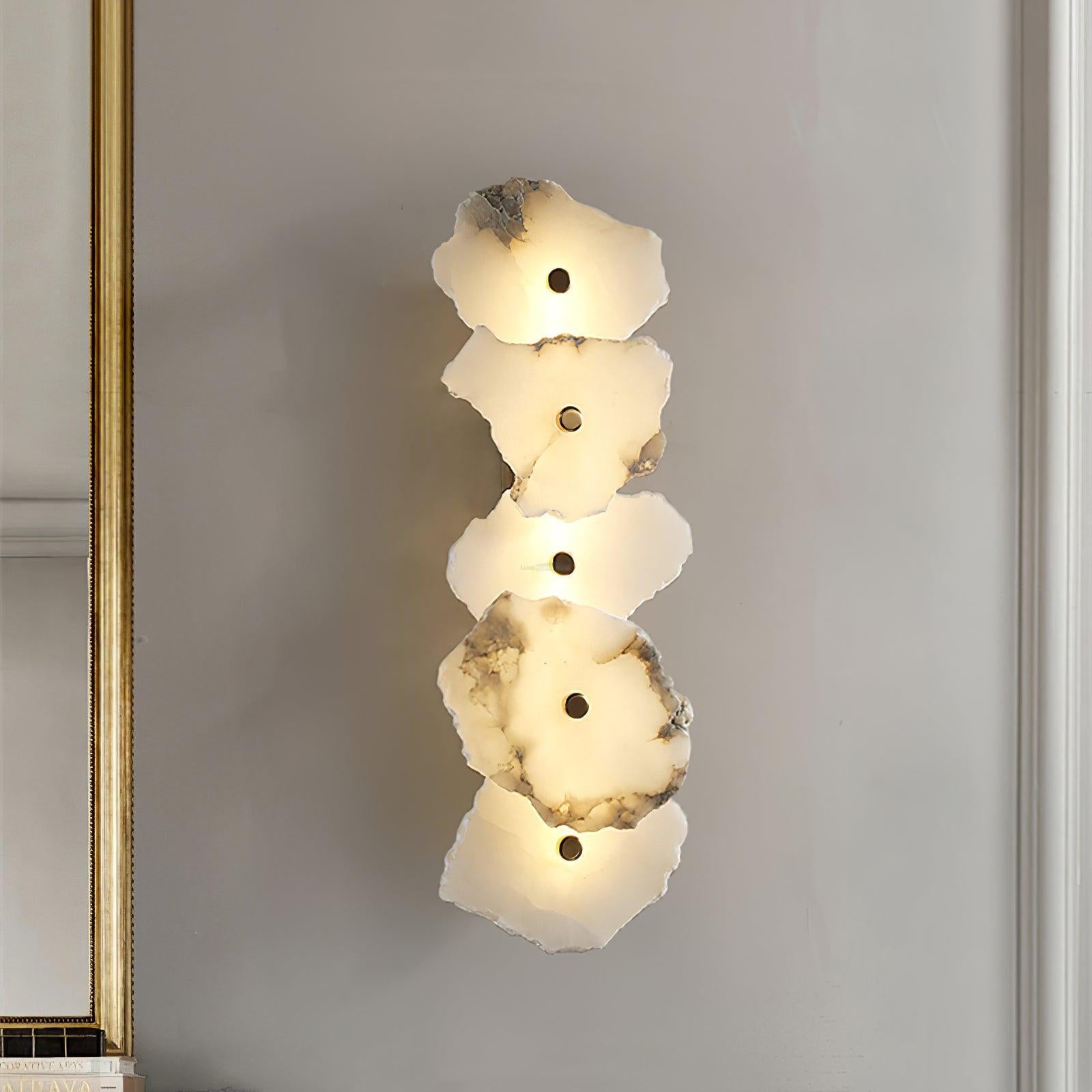 Petra Wall Sconce Alabaster - Alabaster, Alabaster Wall Lamp-1-Luxehomezone
