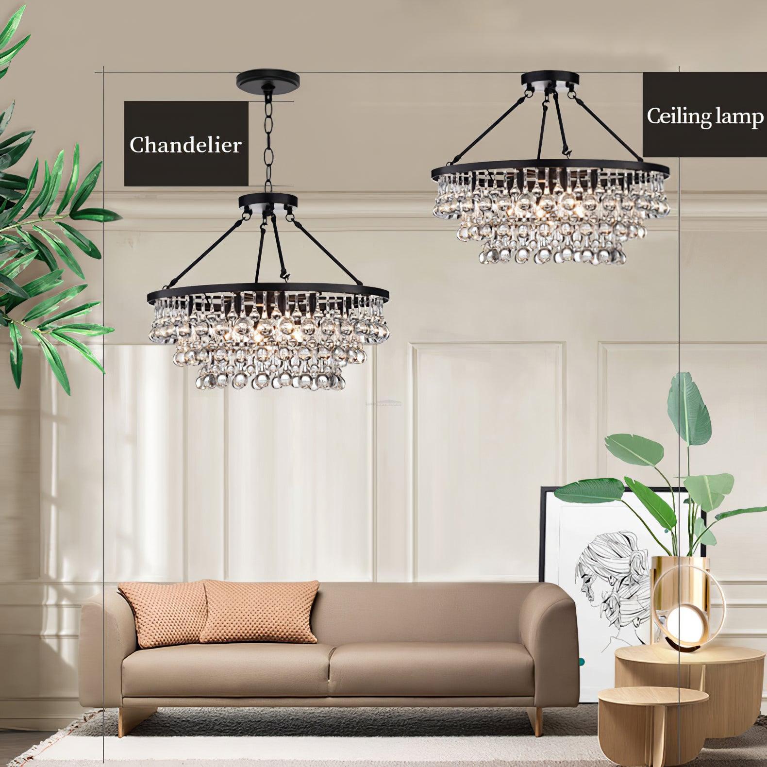 Unique Tiered Crystal Chandelier Φ 15.7″ - Crystals-1-Luxehomezone