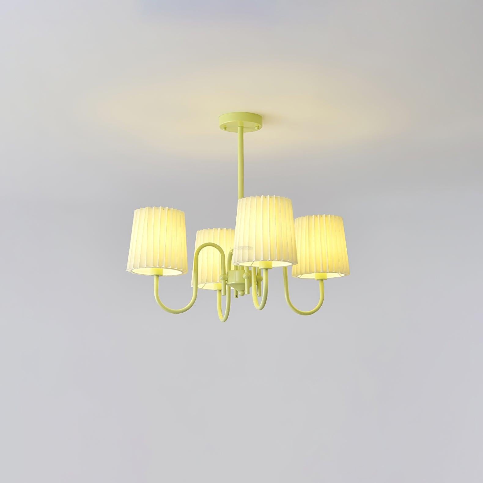 Pleated Fabric Matcha Chandelier with 4/5/6/8 heads - Variety-1-Luxehomezone