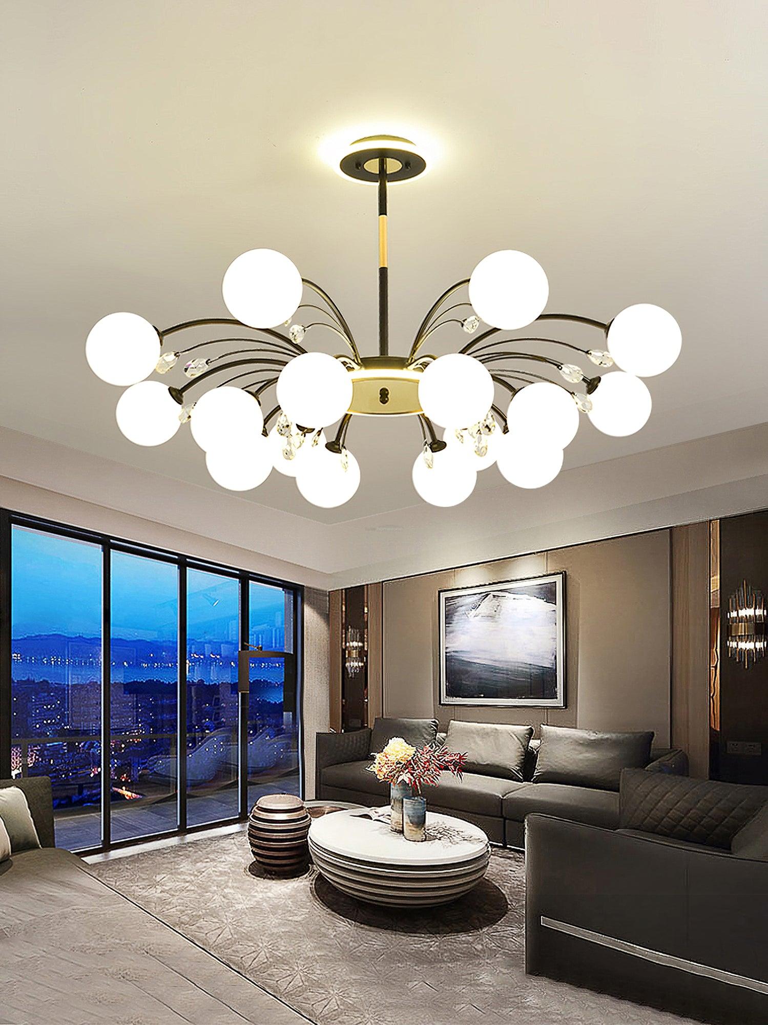 Glamorous Glass Raindrop Chandeliers with 6/8/10/12/16 heads - Bend-1-Luxehomezone