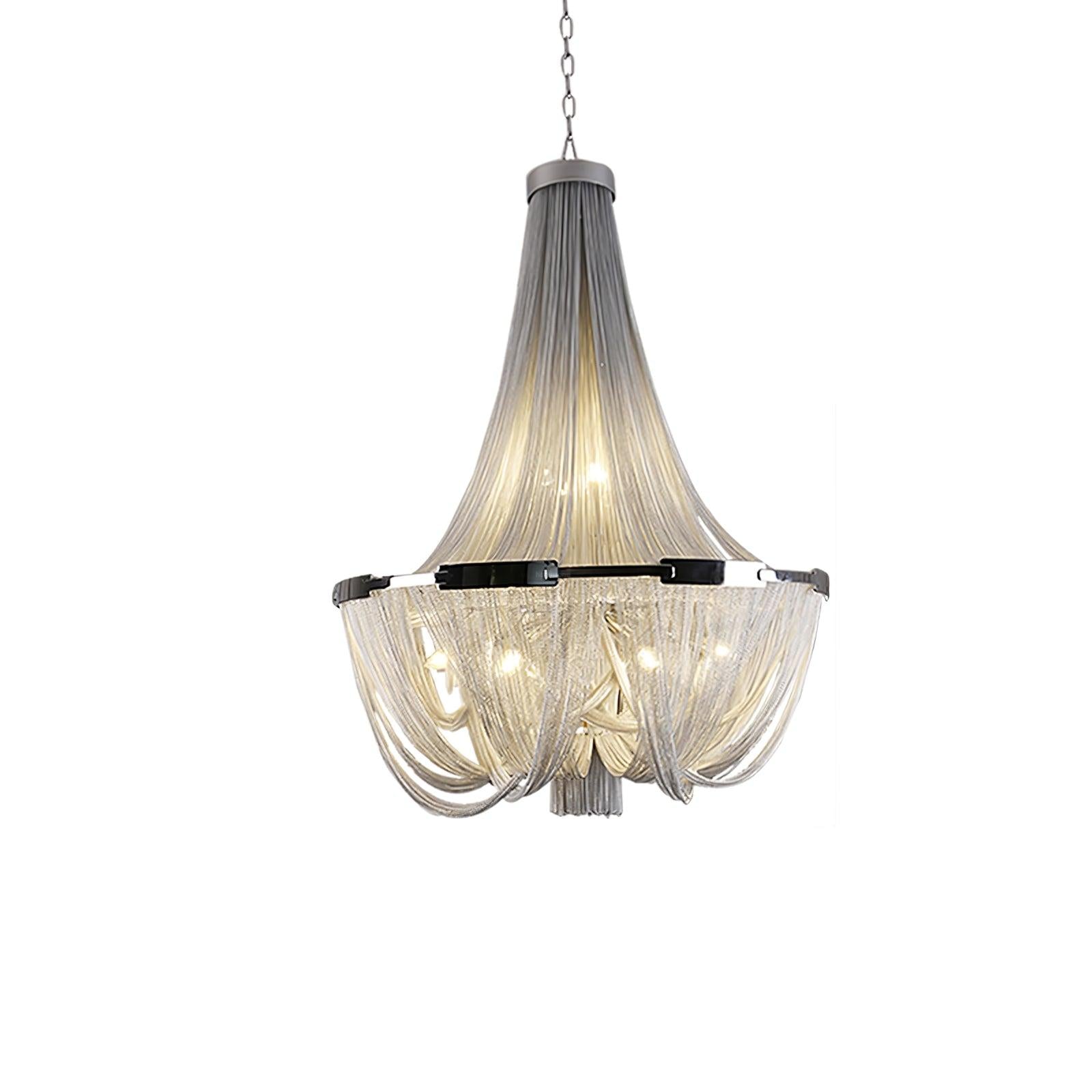 Tassel Aluminum Chain Chandelier ∅ 23.6″ - Tassel-1-Luxehomezone