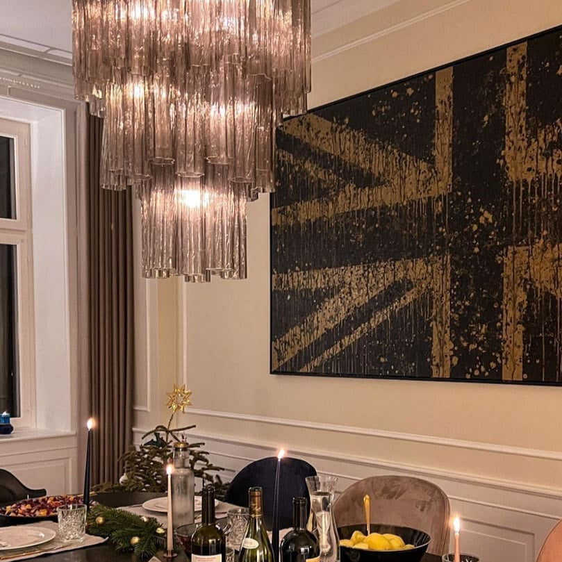 Tronchi Murano Chandelier – 48 tubes – Smoked