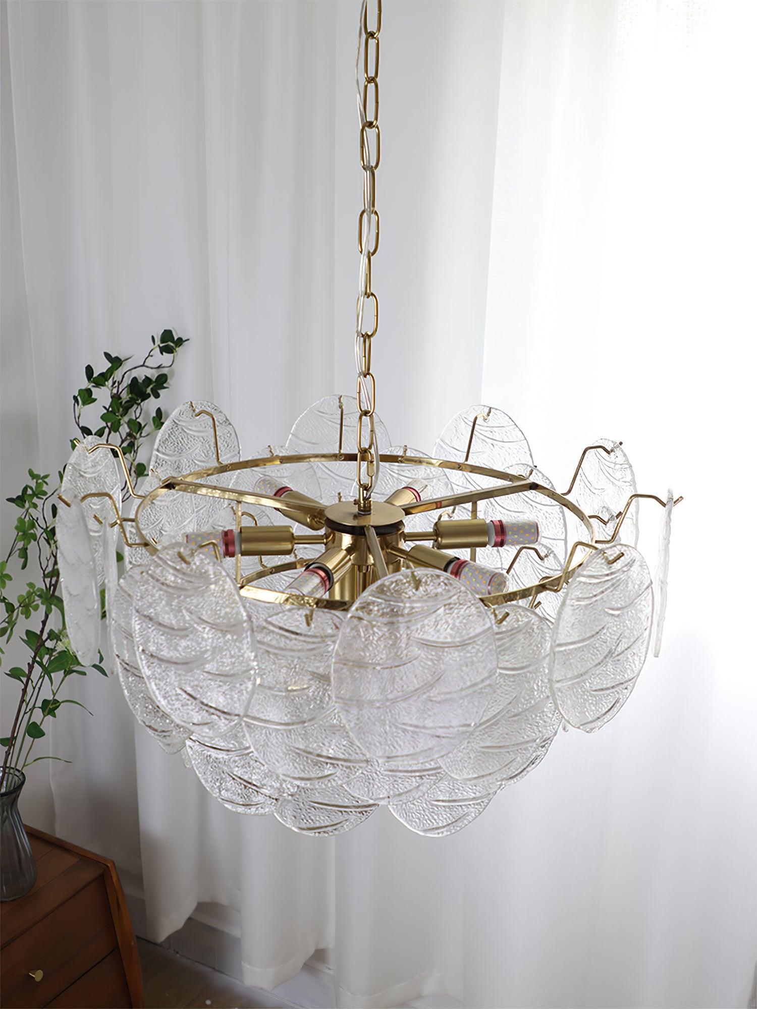 Glass Disc Chandelier with 4/6/9/12 heads - Cylinder-1-Luxehomezone