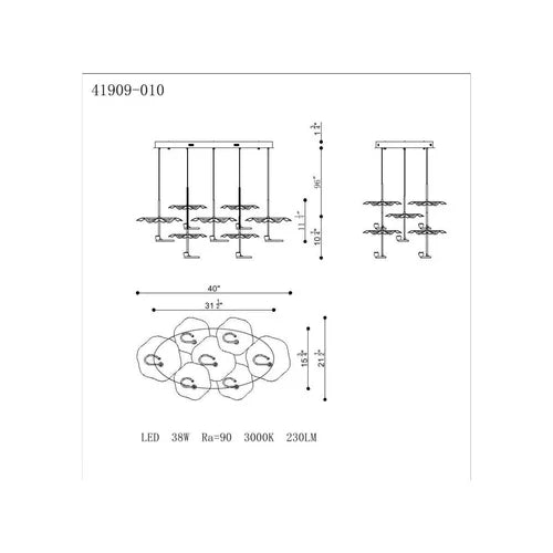 Lagatto Round Chandelier 39"