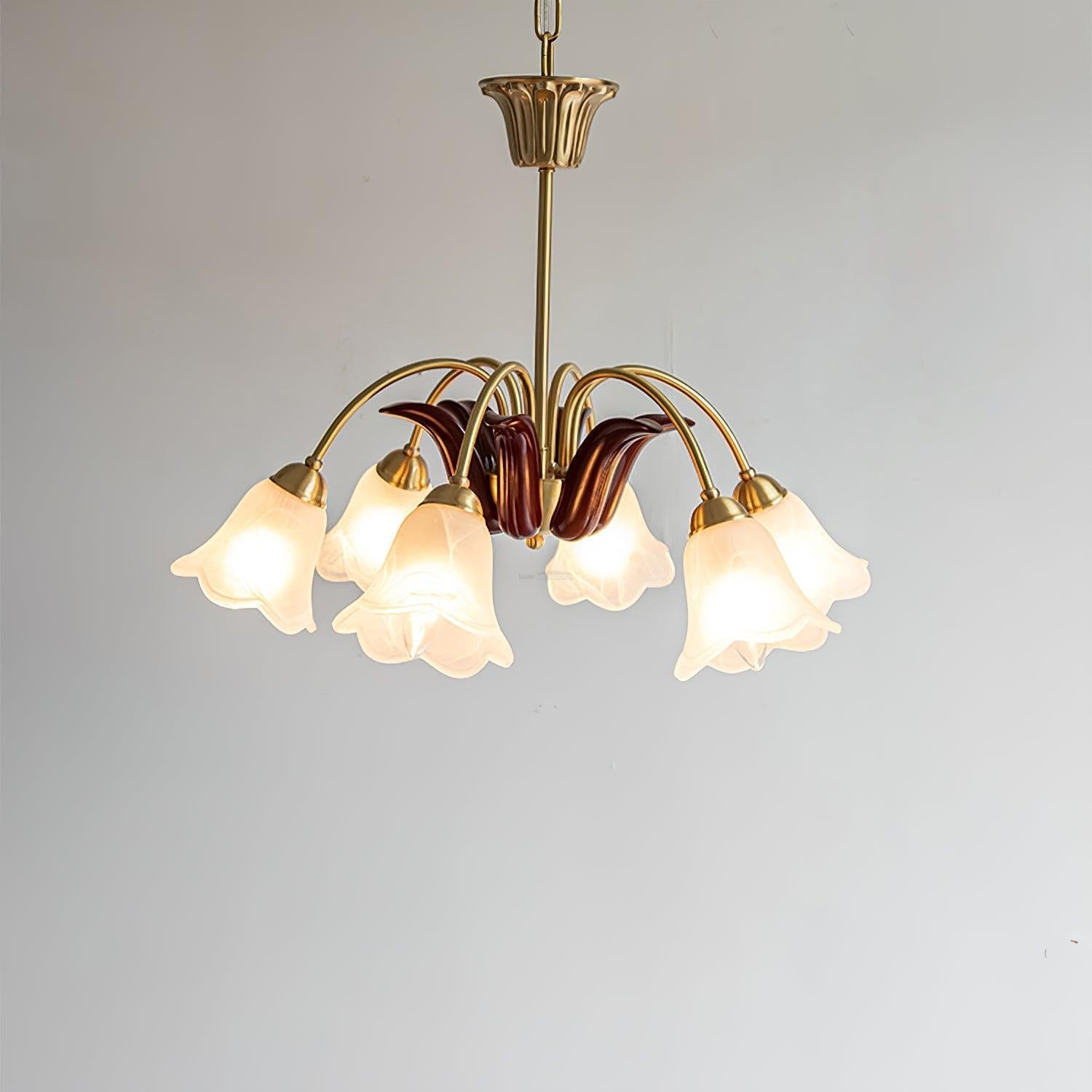 Brass Pastoral Flower Chandelier with 6/8/10 heads - Zahara-1-Luxehomezone