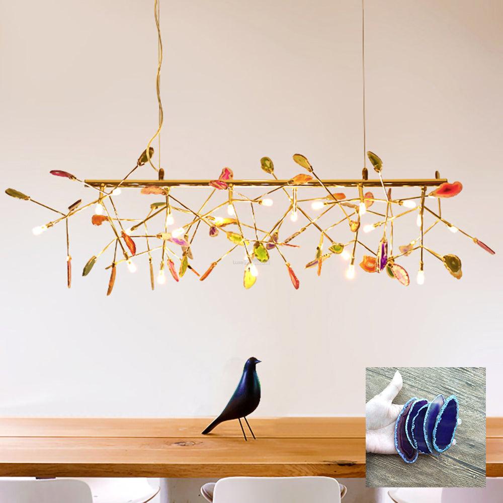 Agate Flake Chandelier with 4/12/16/20 heads - Branch-1-Luxehomezone