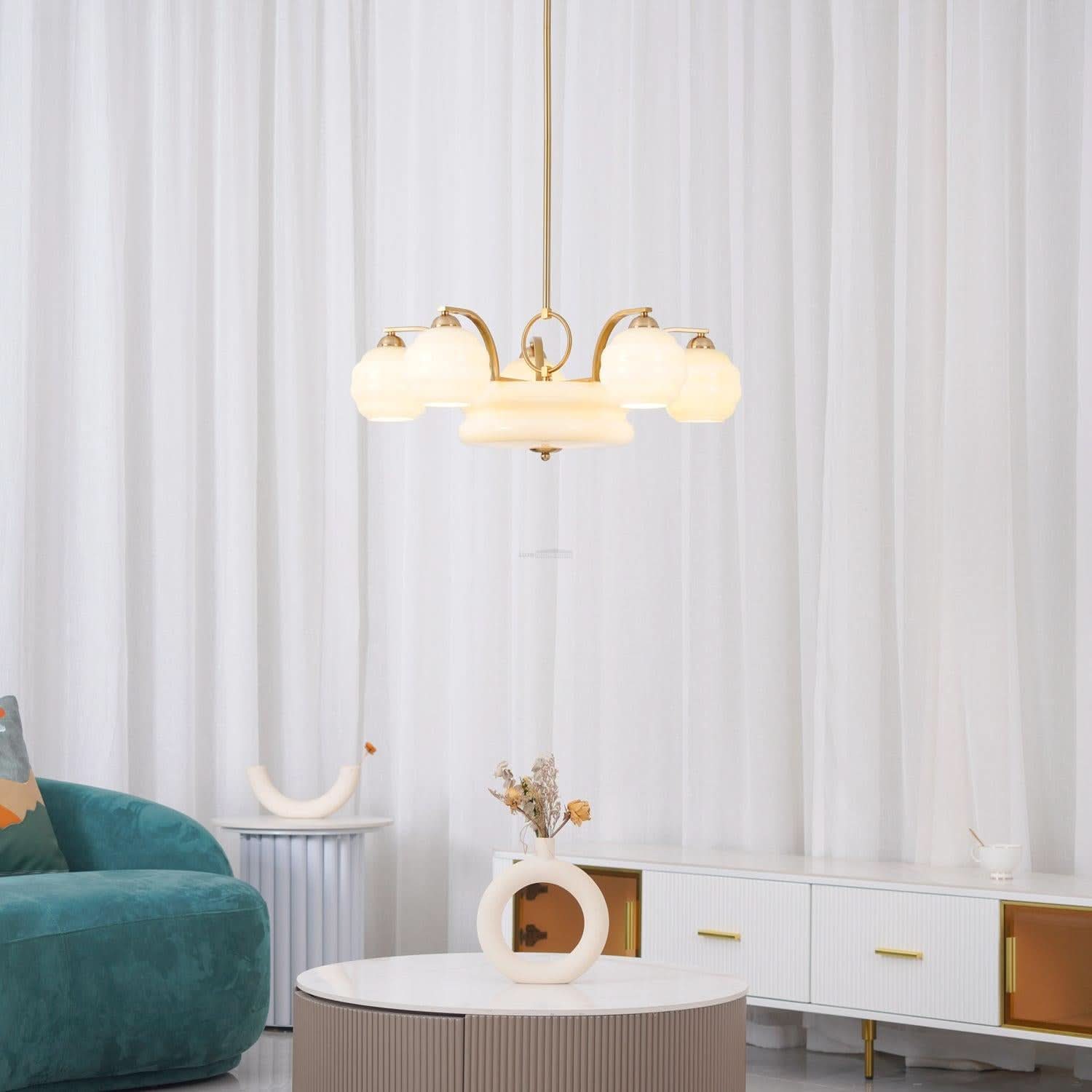 Art Deco Vintage Chandelier with 3+1 heads/5+1 heads - Luxehomezone