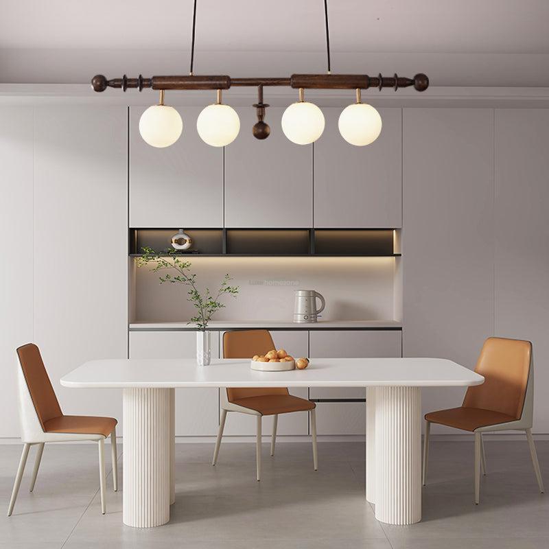 Roman Column Linear Chandelier - Wood-1-Luxehomezone