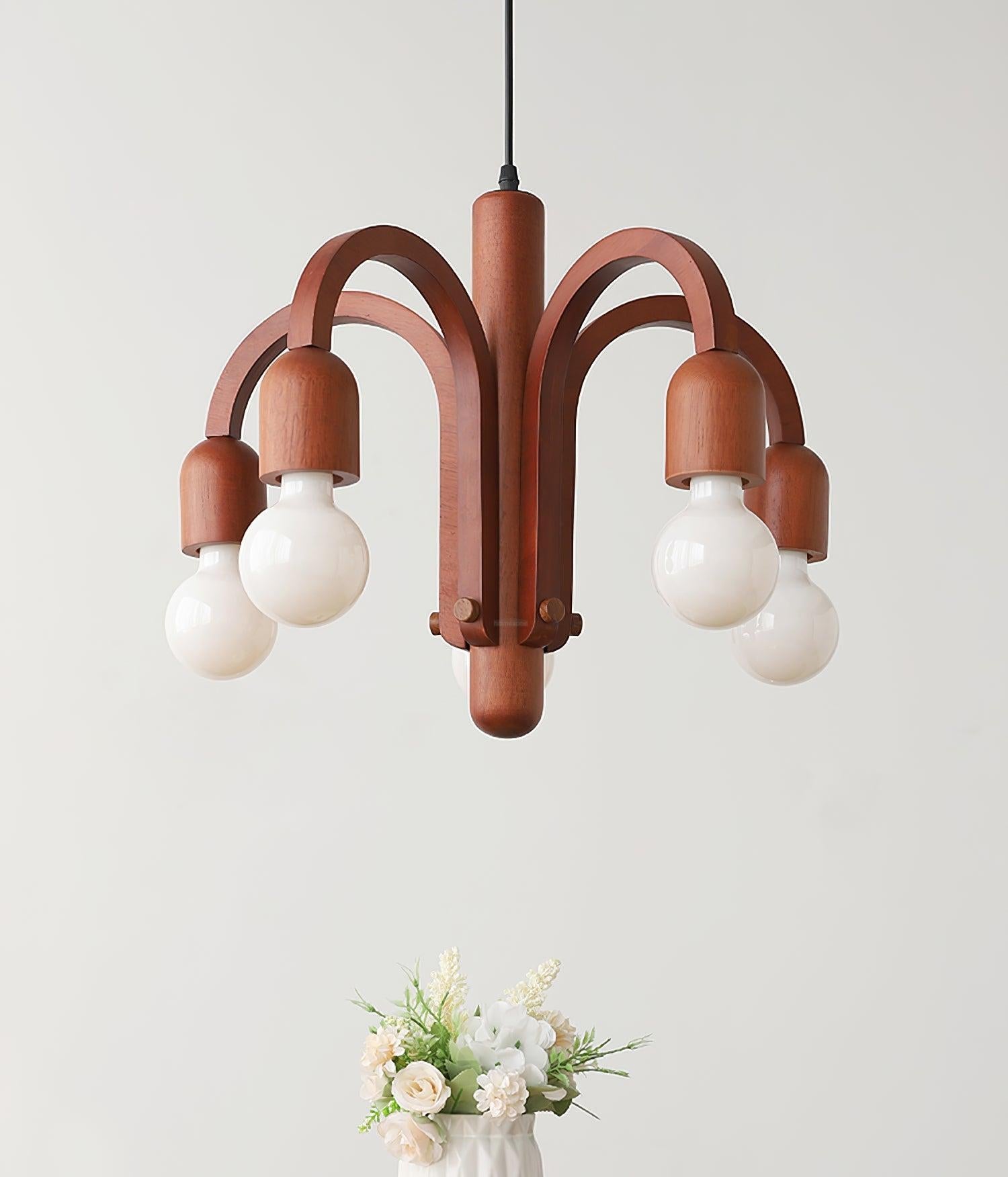 Candela Teak Chandelier Φ 19.6″ - Bend-1-Luxehomezone