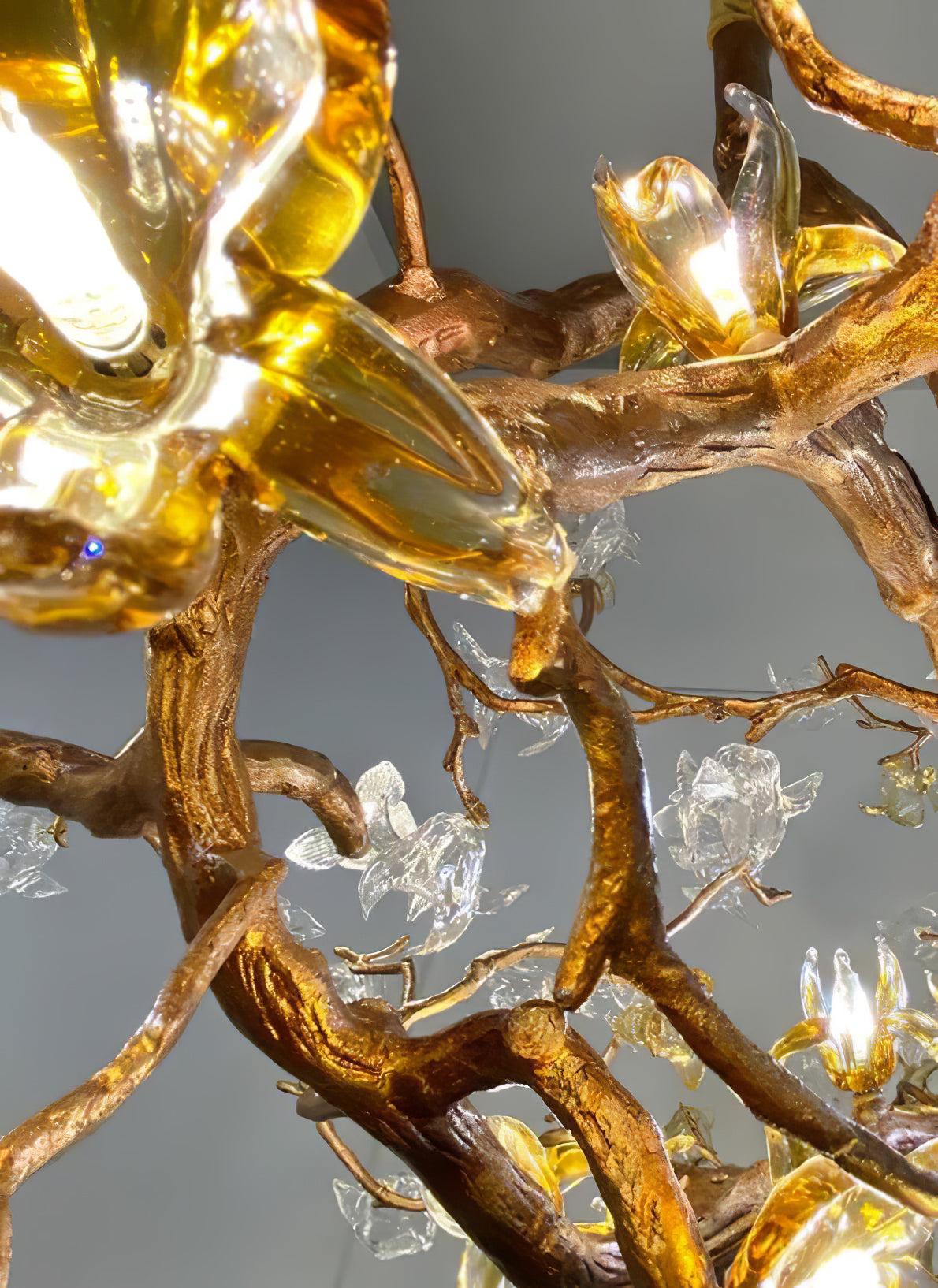 Brass Maple Long Branch Staircase Chandelier - Helia-1-Luxehomezone