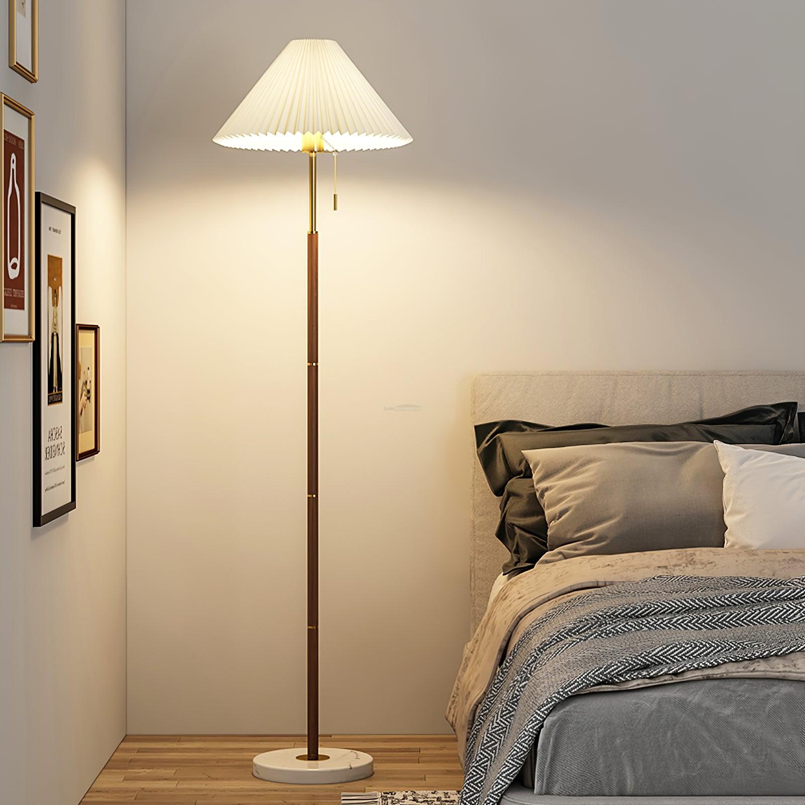 Vintage Pleated Floor Lamp ∅ 11″ - Drapery-1-Luxehomezone