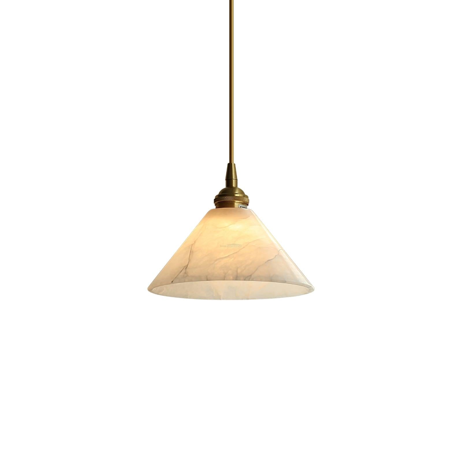 Conical Alabaster Brass Pendant Light - Alabaster, Alabaster Pendant-1-Luxehomezone
