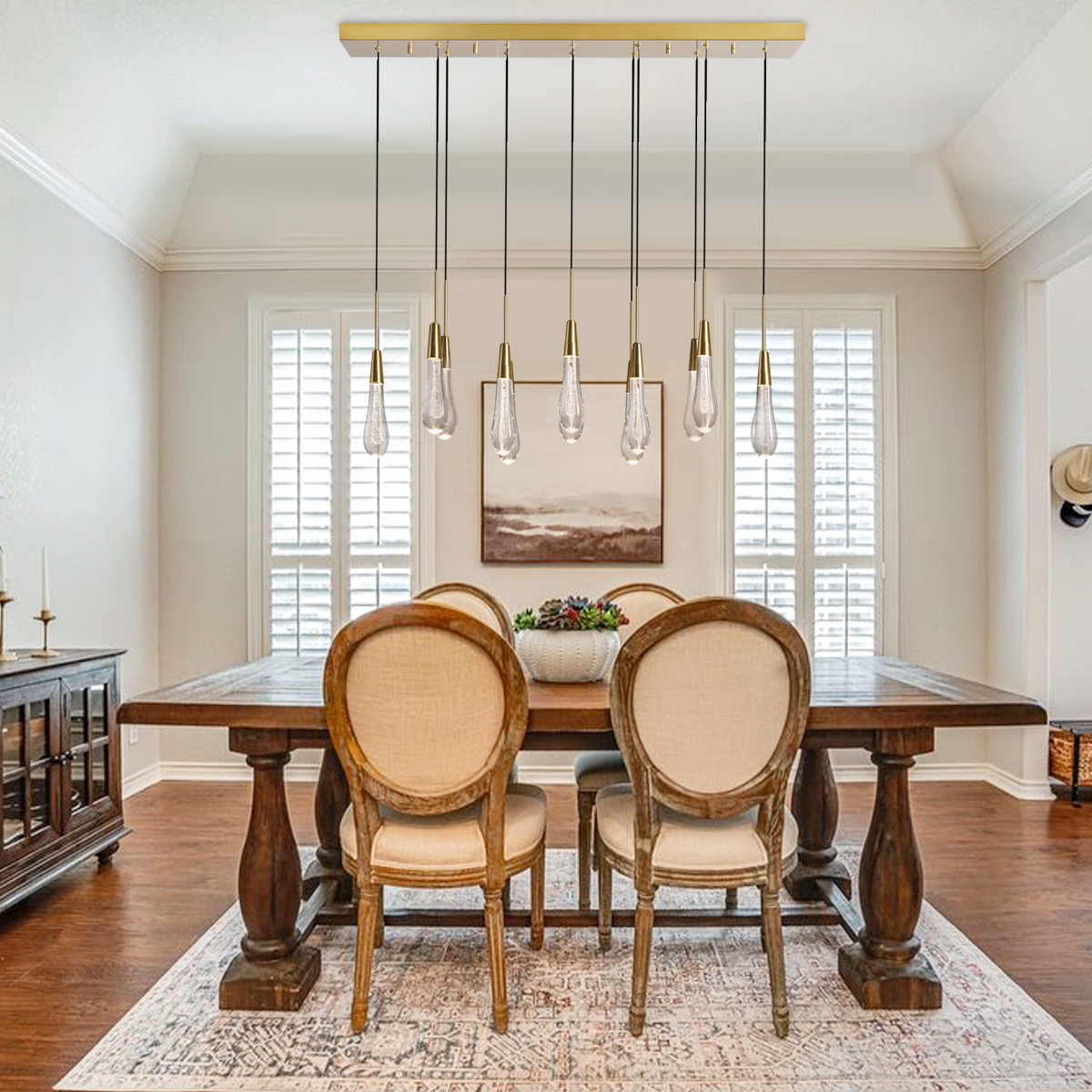 Solitaire Linear Chandelier 37"/ 50"/ 70"/ 87"/ 120"