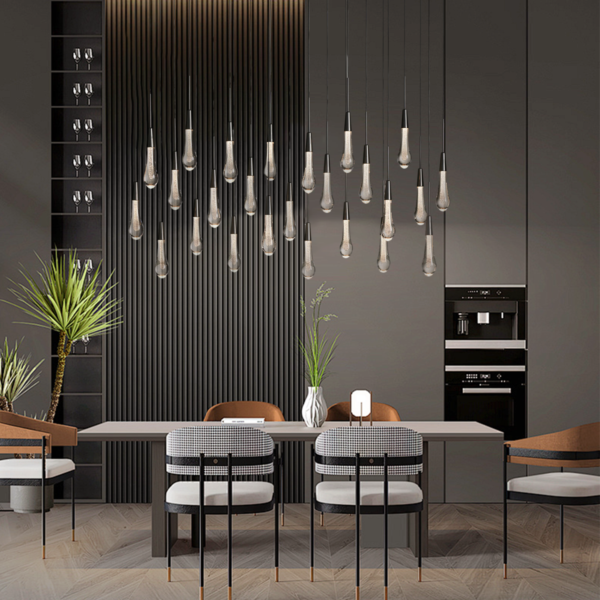 Solitaire Linear Chandelier 37"/ 50"/ 70"/ 87"/ 120"