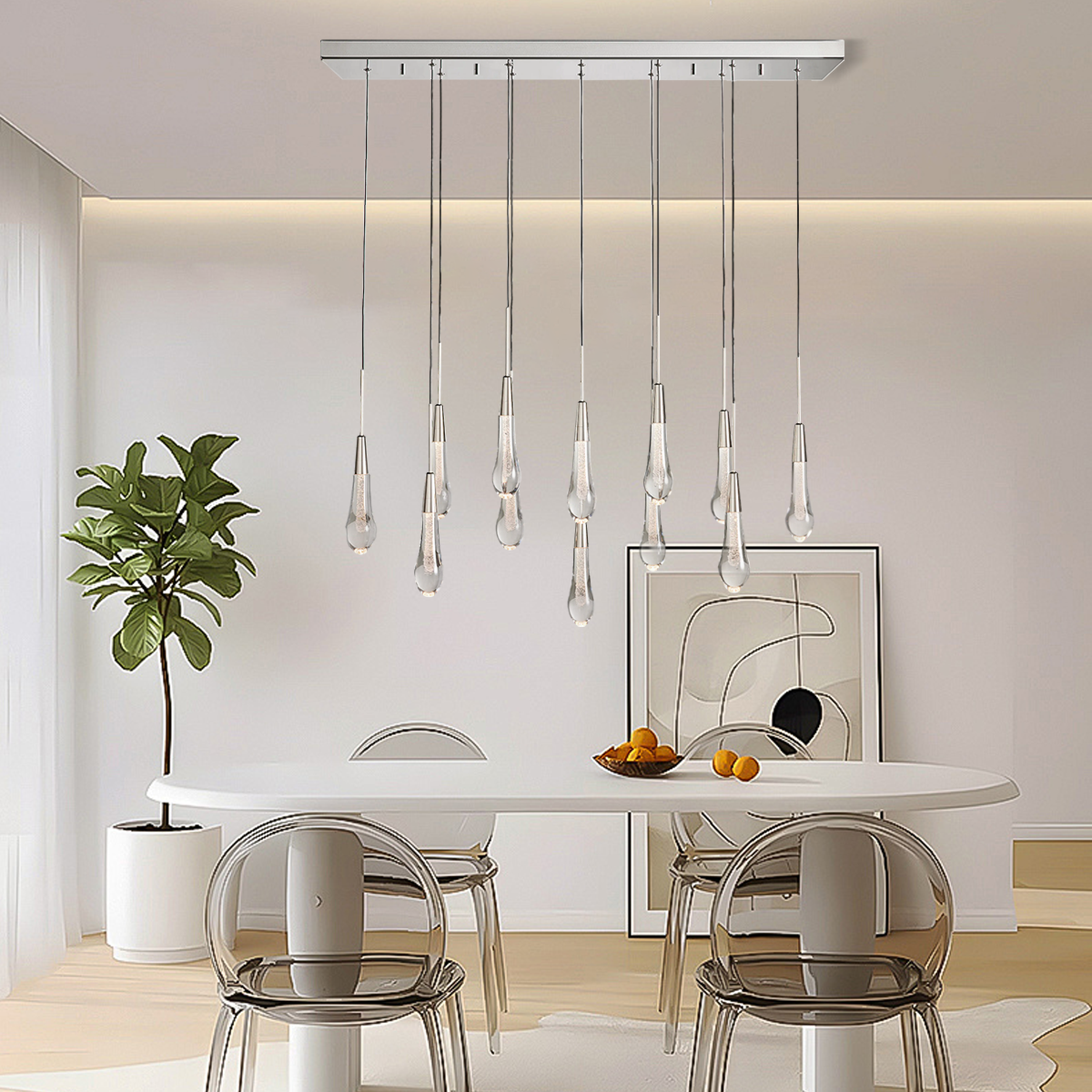 Solitaire Linear Chandelier 37"/ 50"/ 70"/ 87"/ 120"