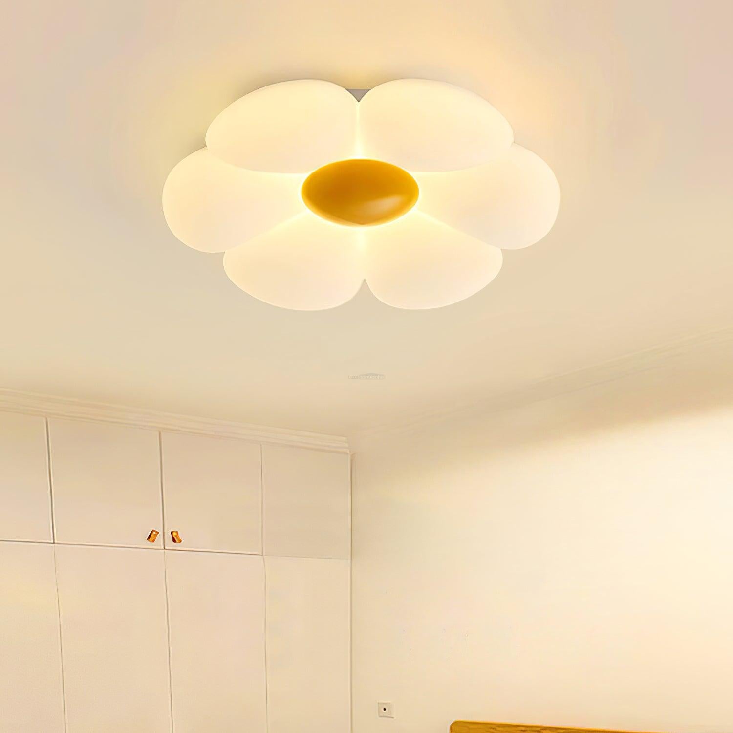 Six-leaf Flower Kids Room Ceiling Lamp  ∅ 19.7″ - Candy, Flush Mounts, Green, Pink, White, Yellow-1-Luxehomezone