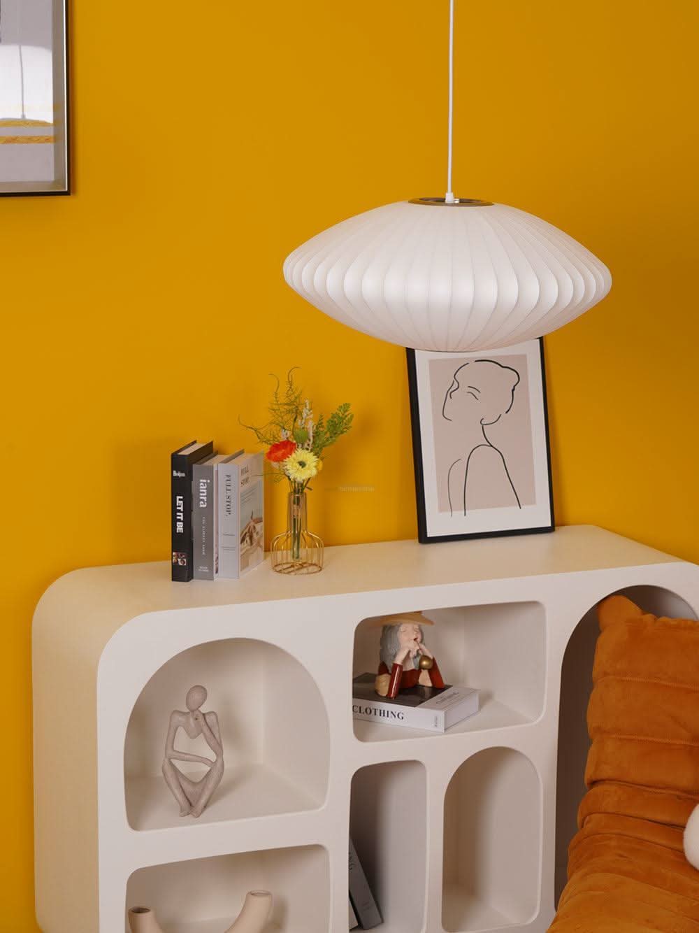 Bubble Pendant Light with Artificial Silk Lampshade - Luxehomezone