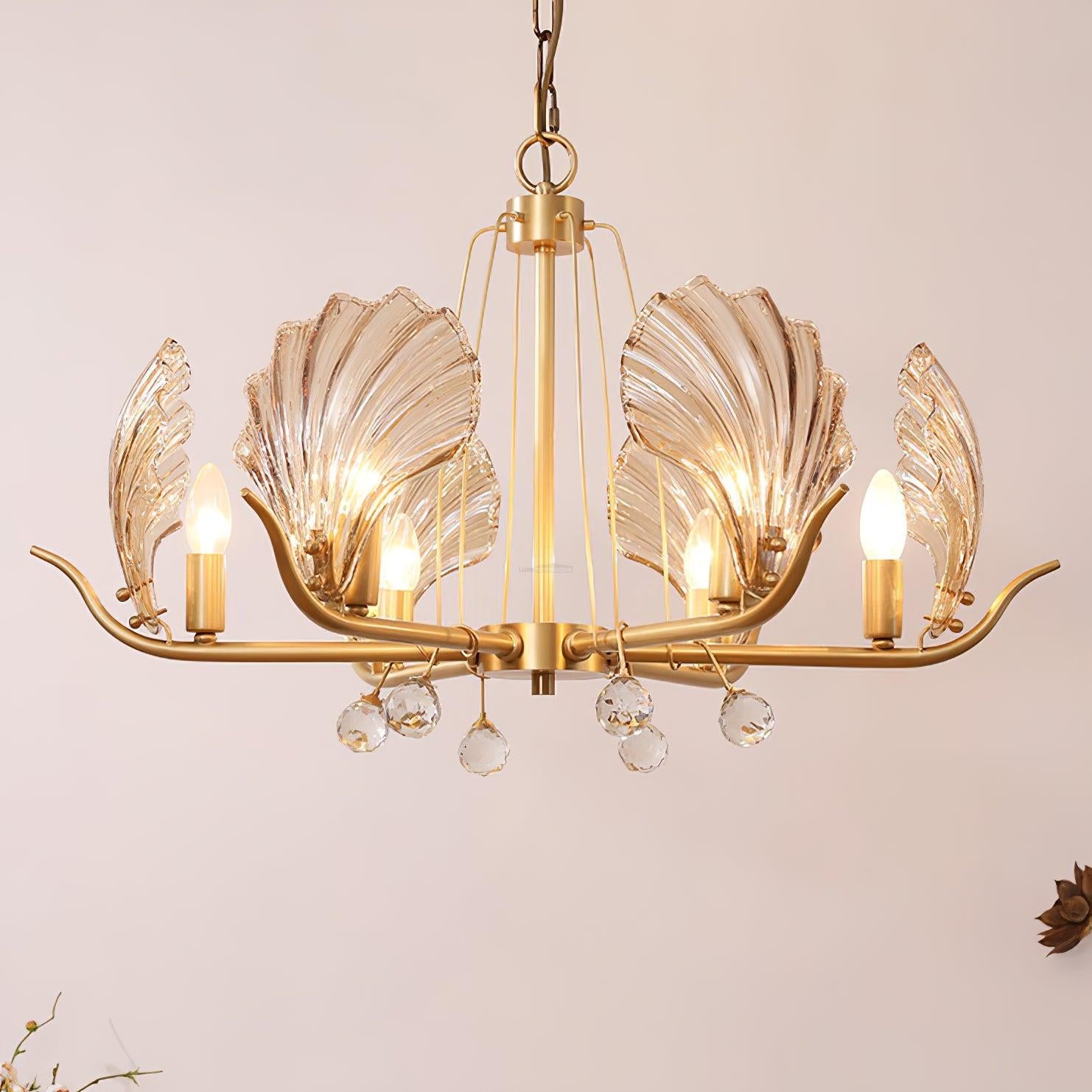 Shell Crystal Chandelier with 3/6/8 heads - Luxehomezone