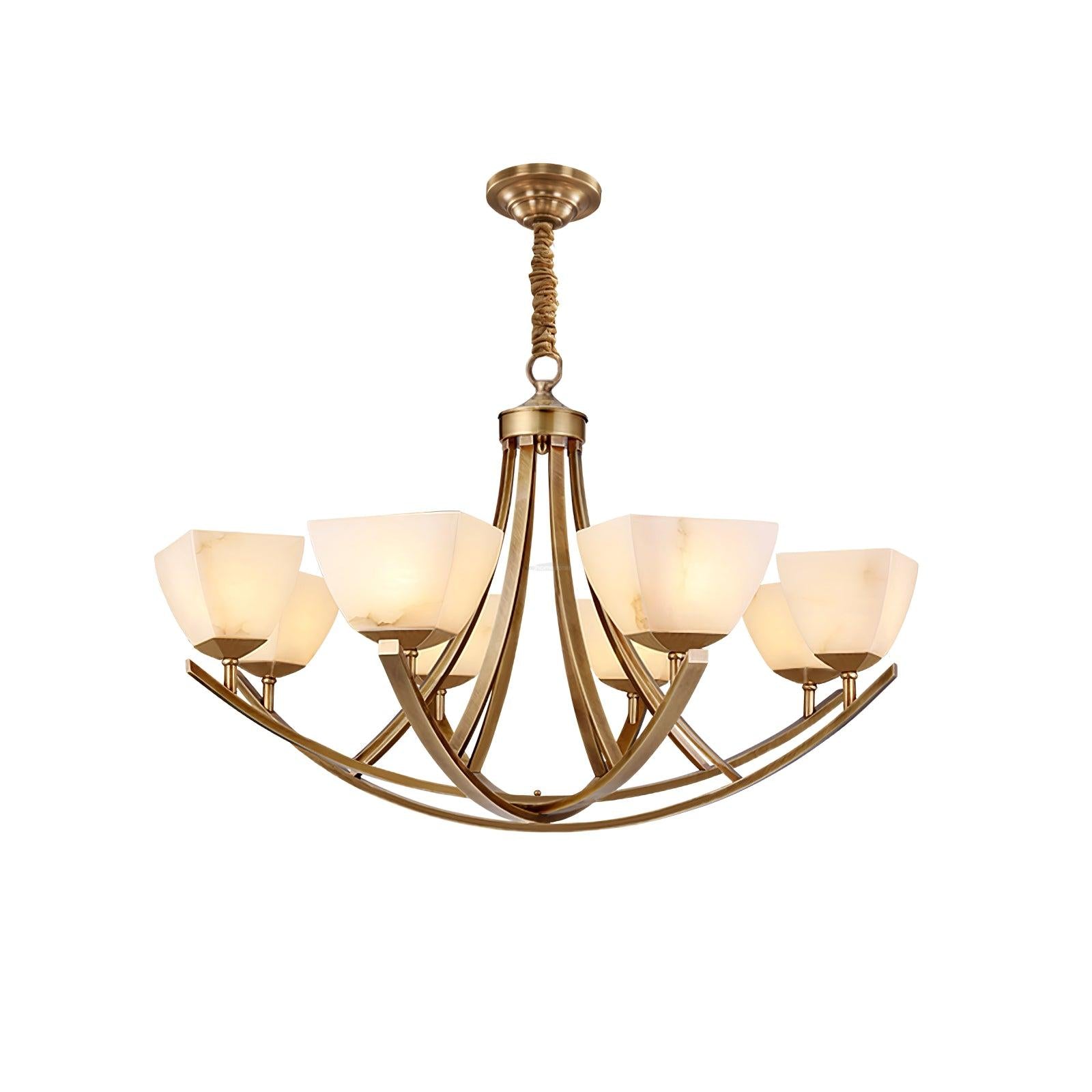 Dover Brass Chandelier with 8 heads - Luxehomezone