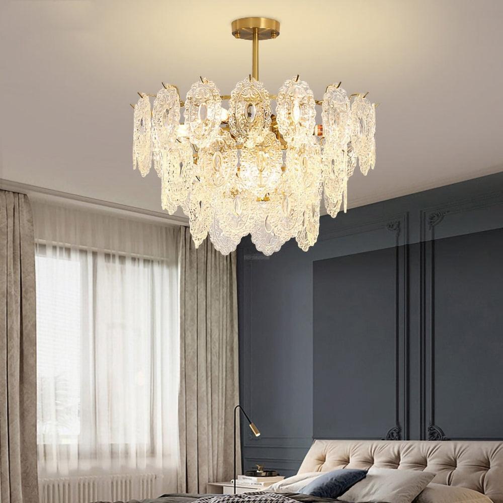 Wave Glass Style Chandelier - Cylinder-1-Luxehomezone